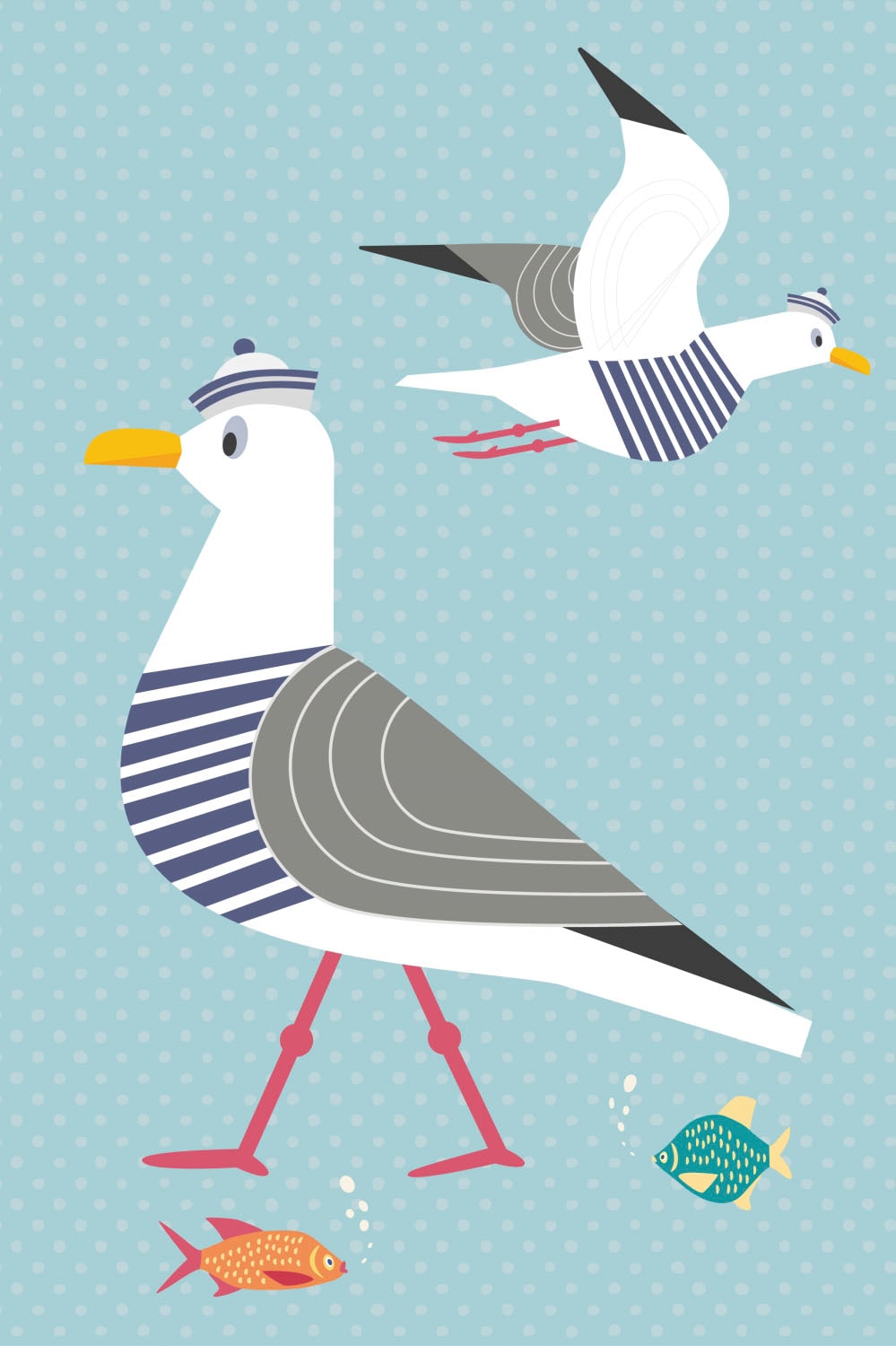 queence Acrylglasbild "Möwen und Fische" Strand  Strandbilder  Vogelbilder günstig online kaufen