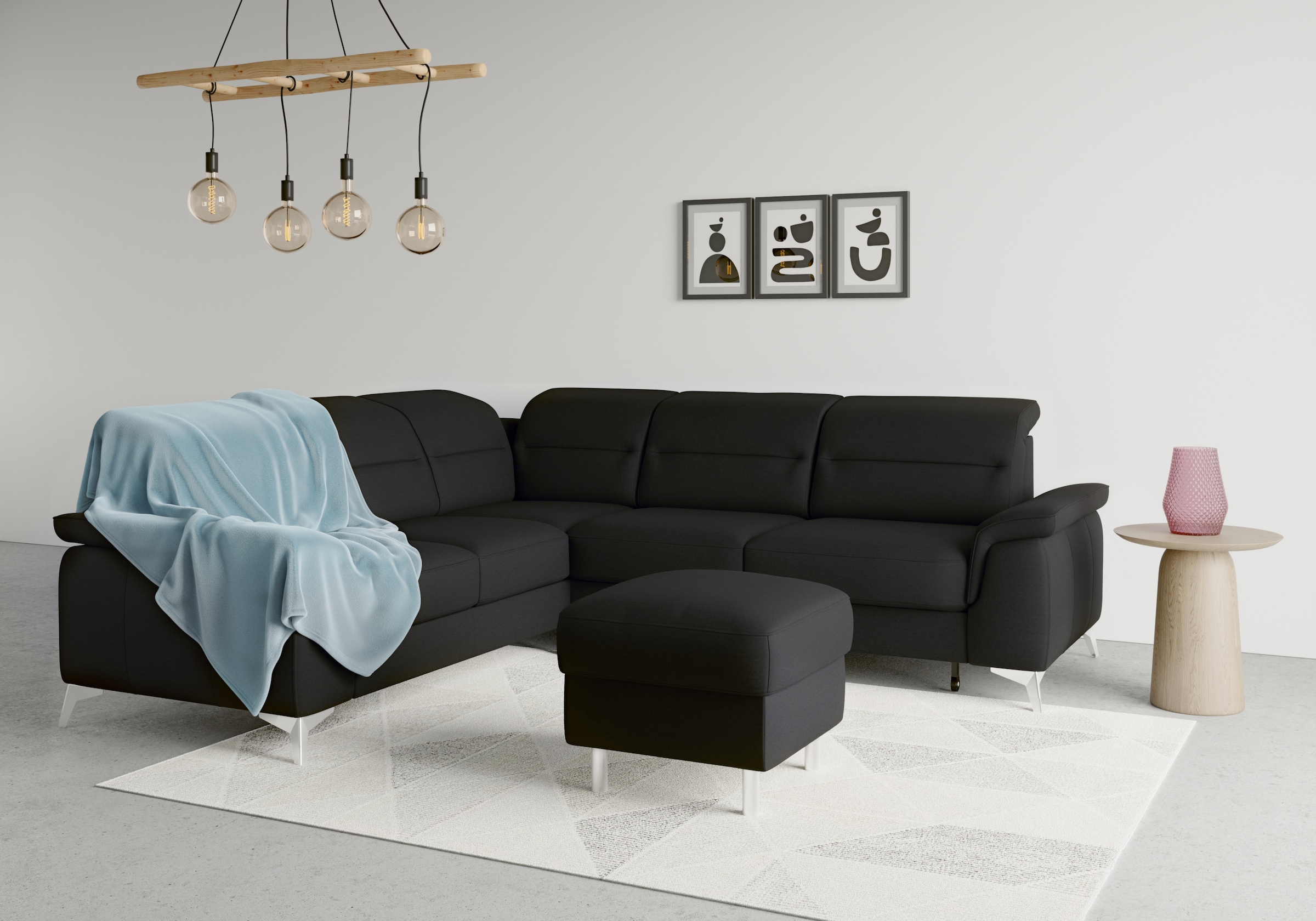 sit&more Ecksofa "Sinatra L-Form" optional mit Kopfteilverstellung und Armteilfunktion