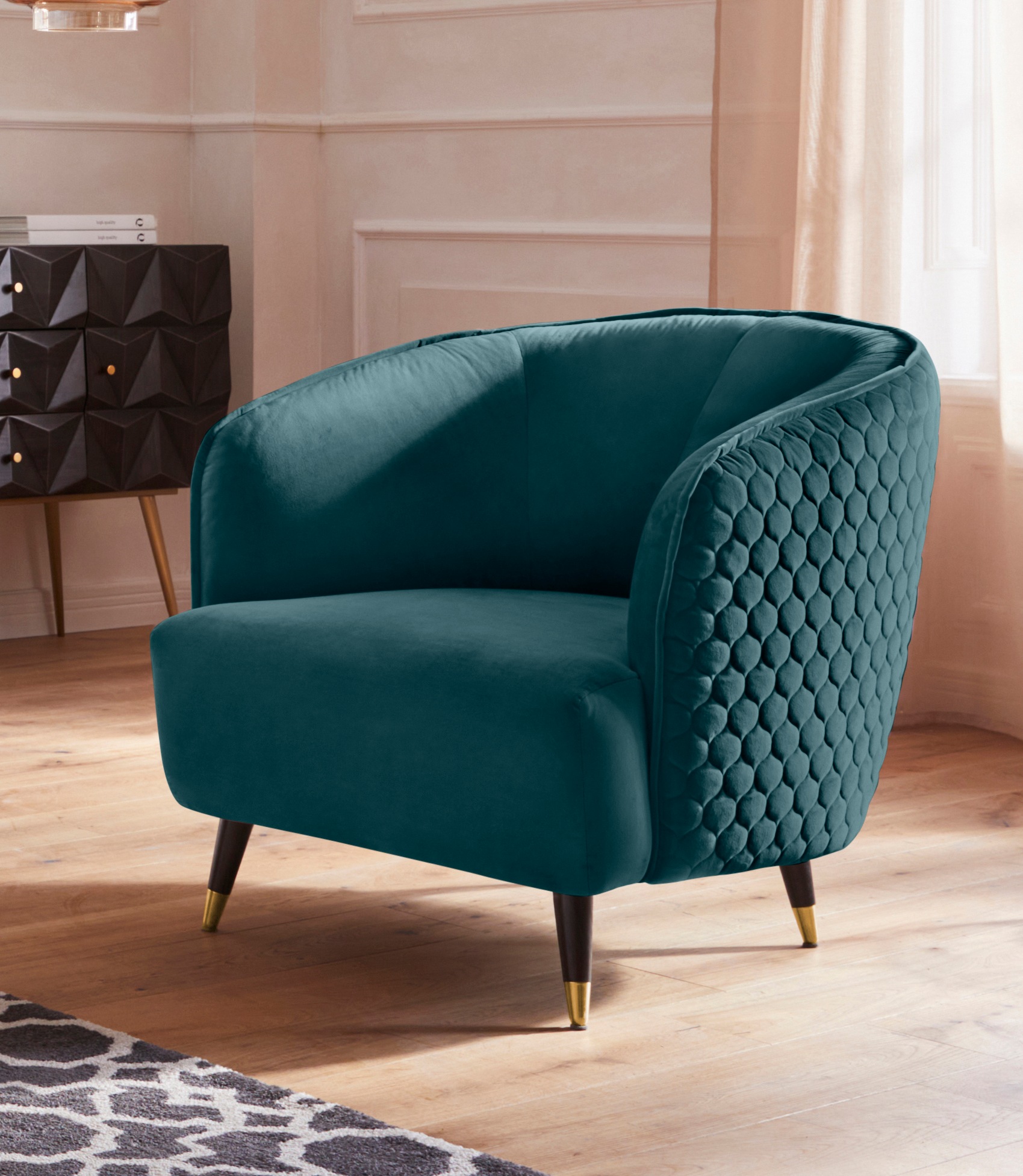 Home affaire Sessel "Oradea Cocktailsessel", mit eleganter Steppung auf Rüc günstig online kaufen