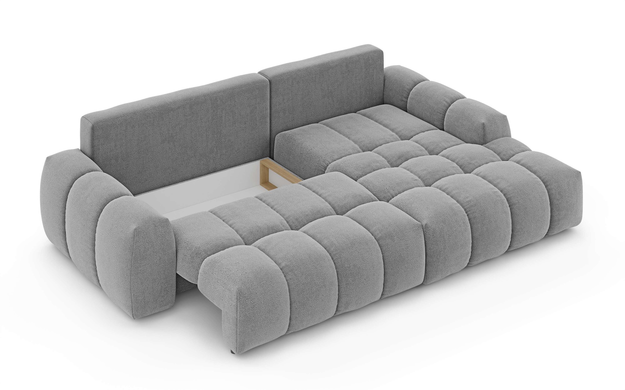 INOSIGN Ecksofa »AZITA klein optionale Schlafsofa mit Bettkasten, B/T/H: 270/166,5/84cm«, L-Form mit Wellenunterfederung, Bubble-Optik