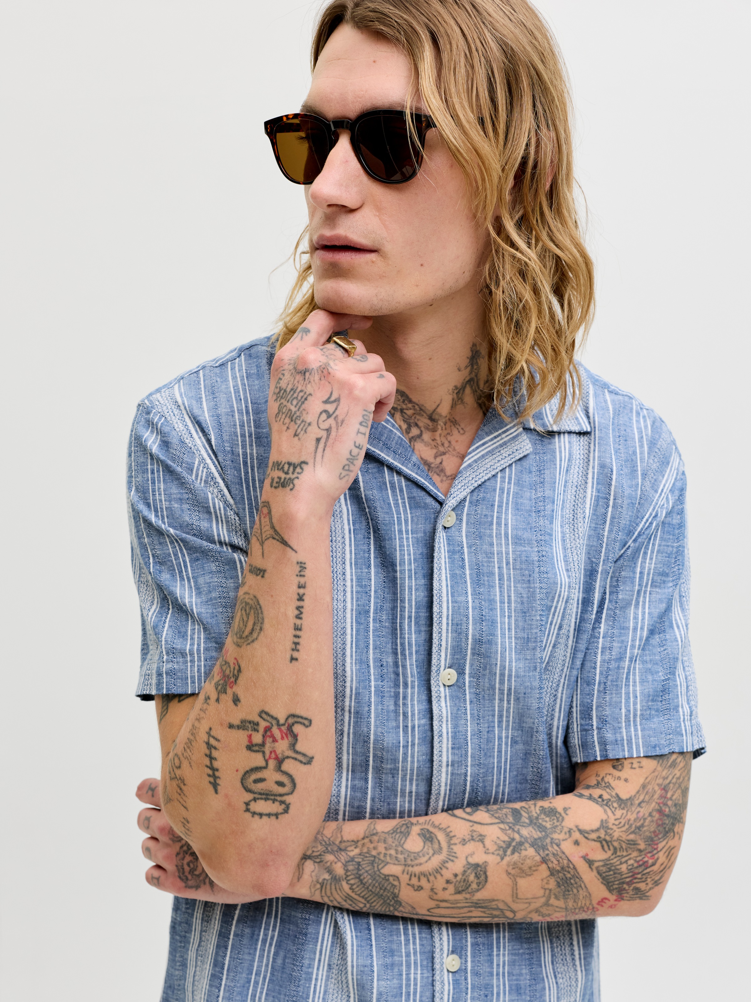 Jack & Jones Kurzarmhemd "JPRBLUSUMMER LIN. BLEN DOBBY SS SHIRT SN" günstig online kaufen