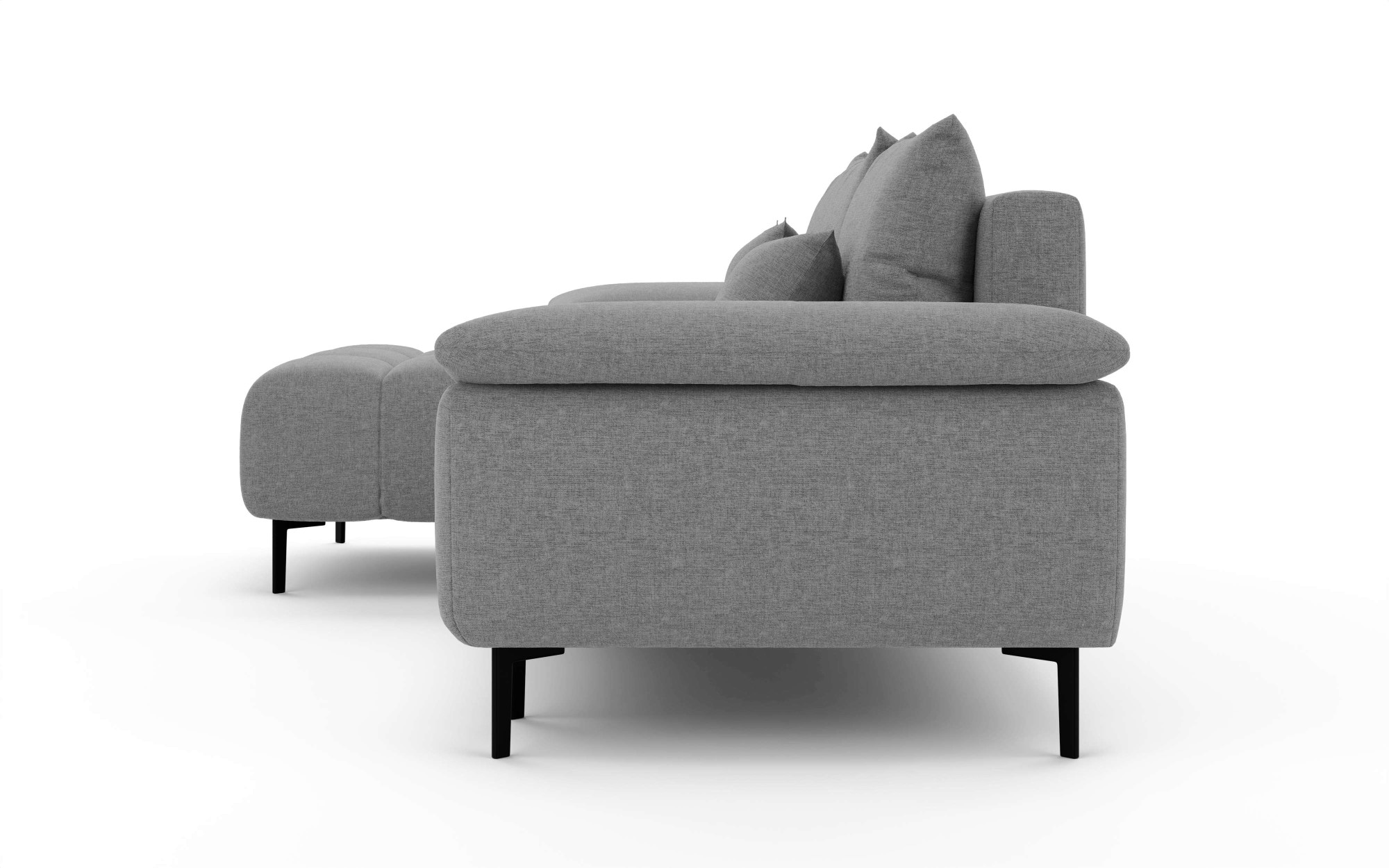 INOSIGN Ecksofa »DROMARA Schlafsofa mit Bettkasten, Maße: B/T/H 277/141/91 cm«, L-Form mit Recamiere rechts/links bestellbar, Wellenunterfederung