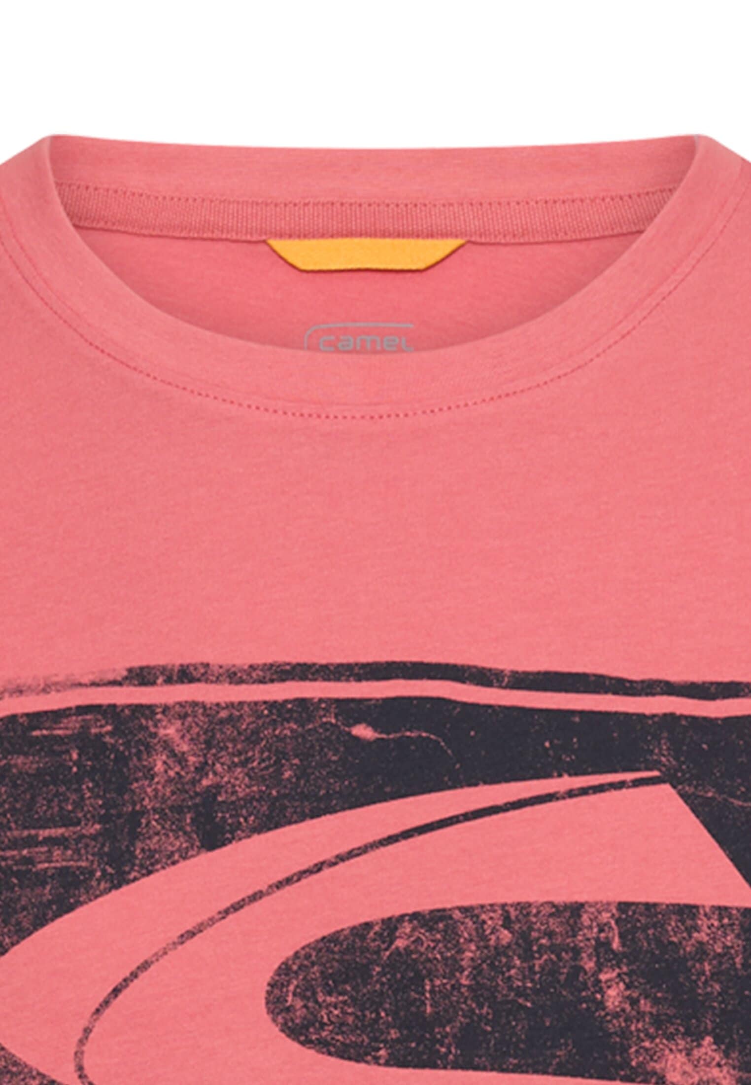 camel active T-Shirt normale Passform, Kurzarm-Design, bedruckte Optik mit Logo-Print