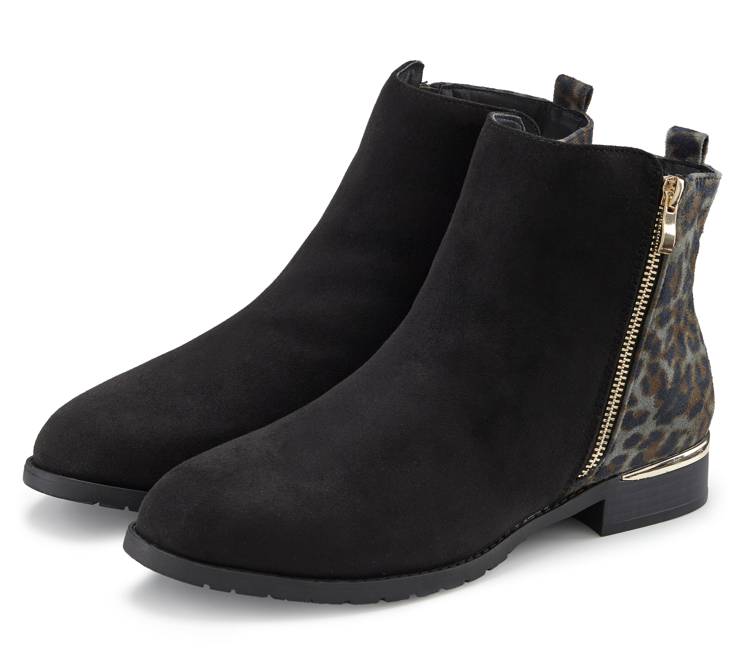 LASCANA Stiefelette "Ankle Boots, Stiefel" mit Leo-Print VEGAN günstig online kaufen