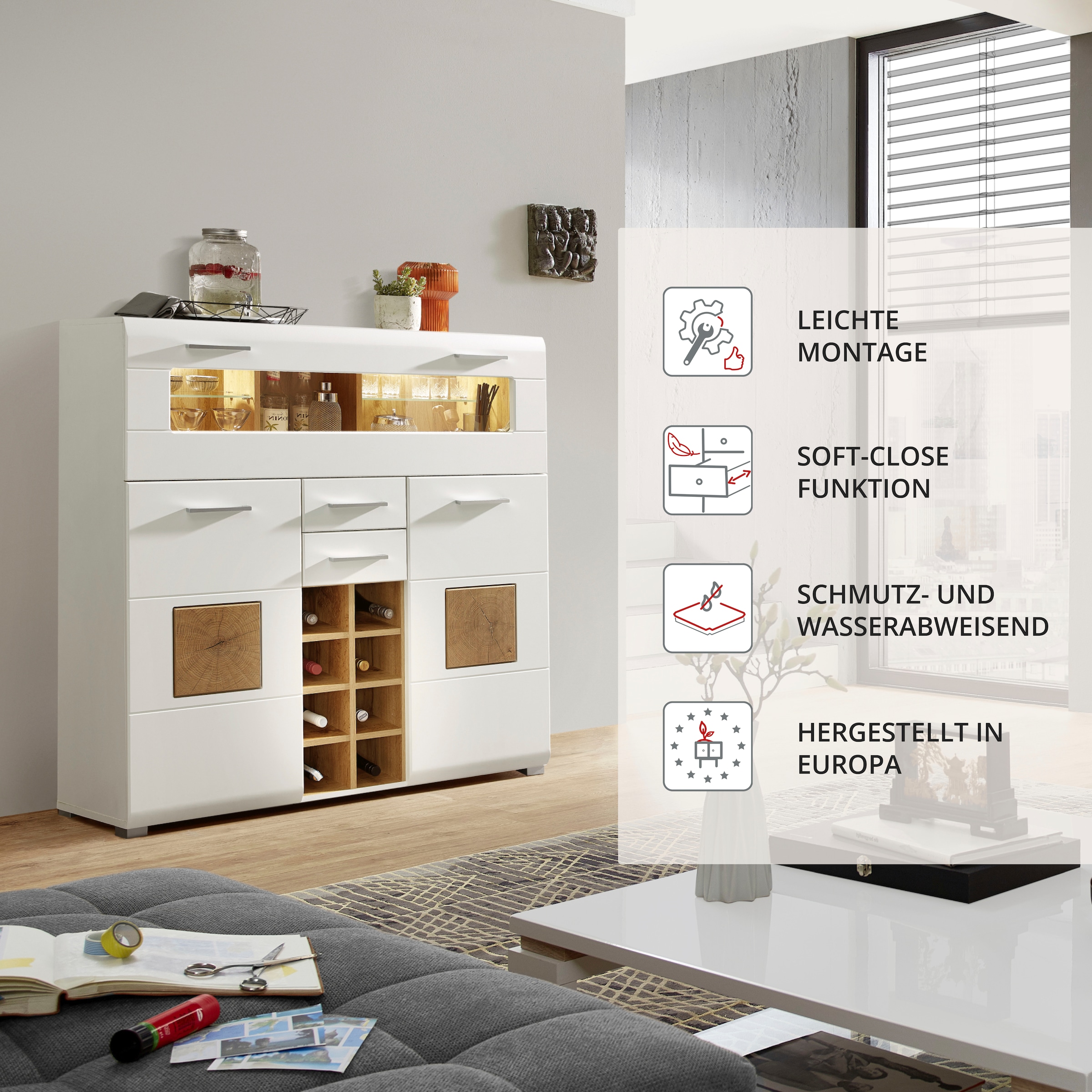 Innostyle Barschrank »FUN PLUS, TOPSELLER!« Barschrank, OTTOs Choice,  Maße: 120 x 129 x 37 cm (B/H/T), mit LED-Beleuchtung