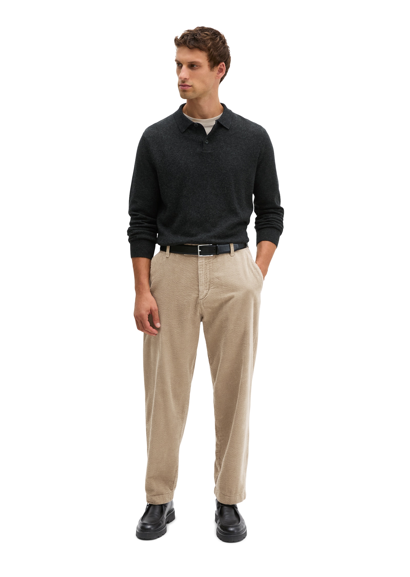 Marc O'Polo Langarm-Poloshirt »aus softem Bio-Bauwoll-Schurwoll-Mix«