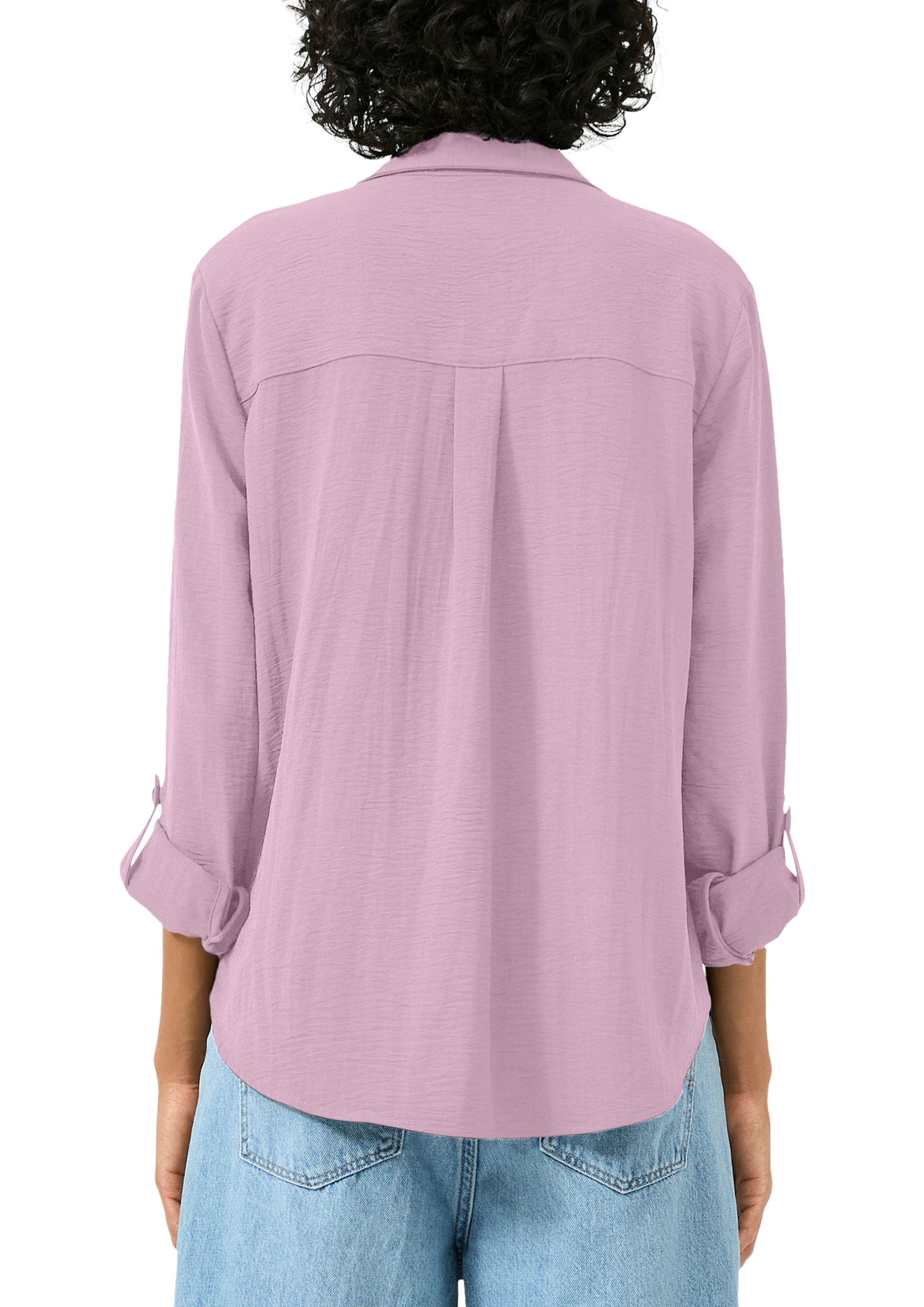 QS Langarmbluse mit Knopfleiste und Brusttaschen günstig online kaufen