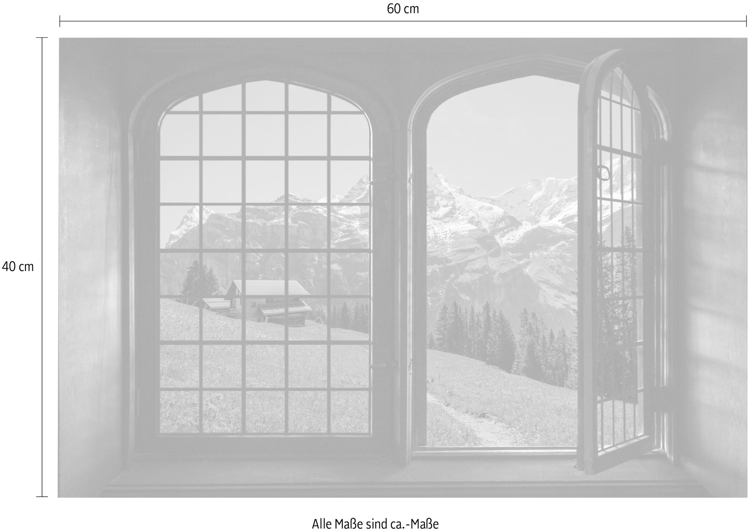 queence Wandsticker »Südtirol«, Wandsticker, Wandbild, selbstklebend, 3D, Fenster
