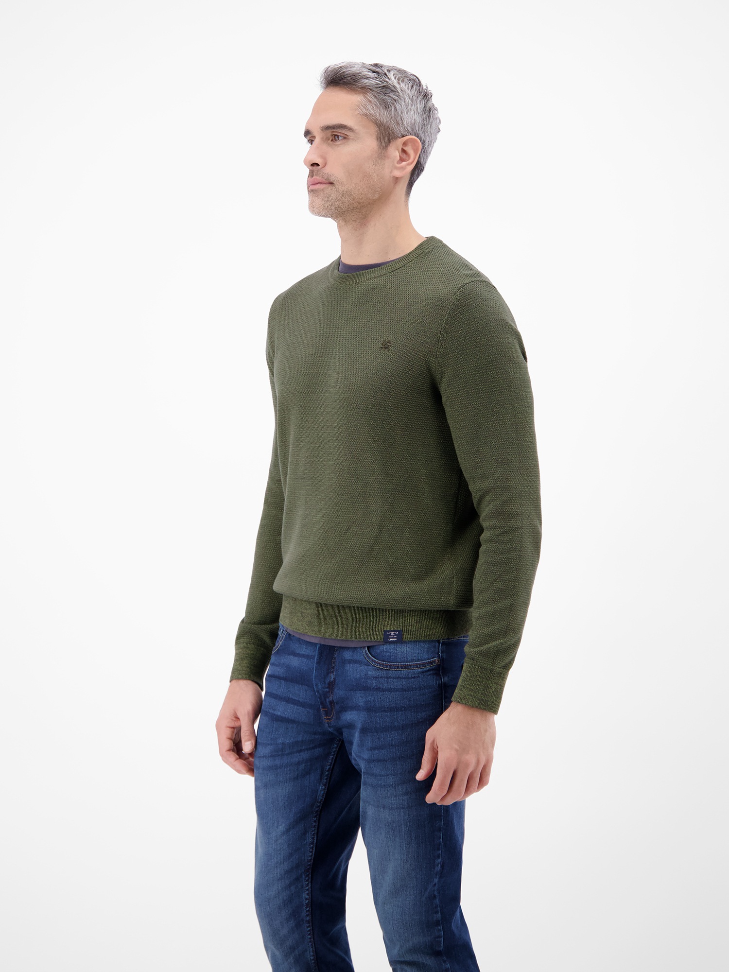 LERROS Herren Strickpullover mit Twist-Struktur Nordic Olive 3XL 3
