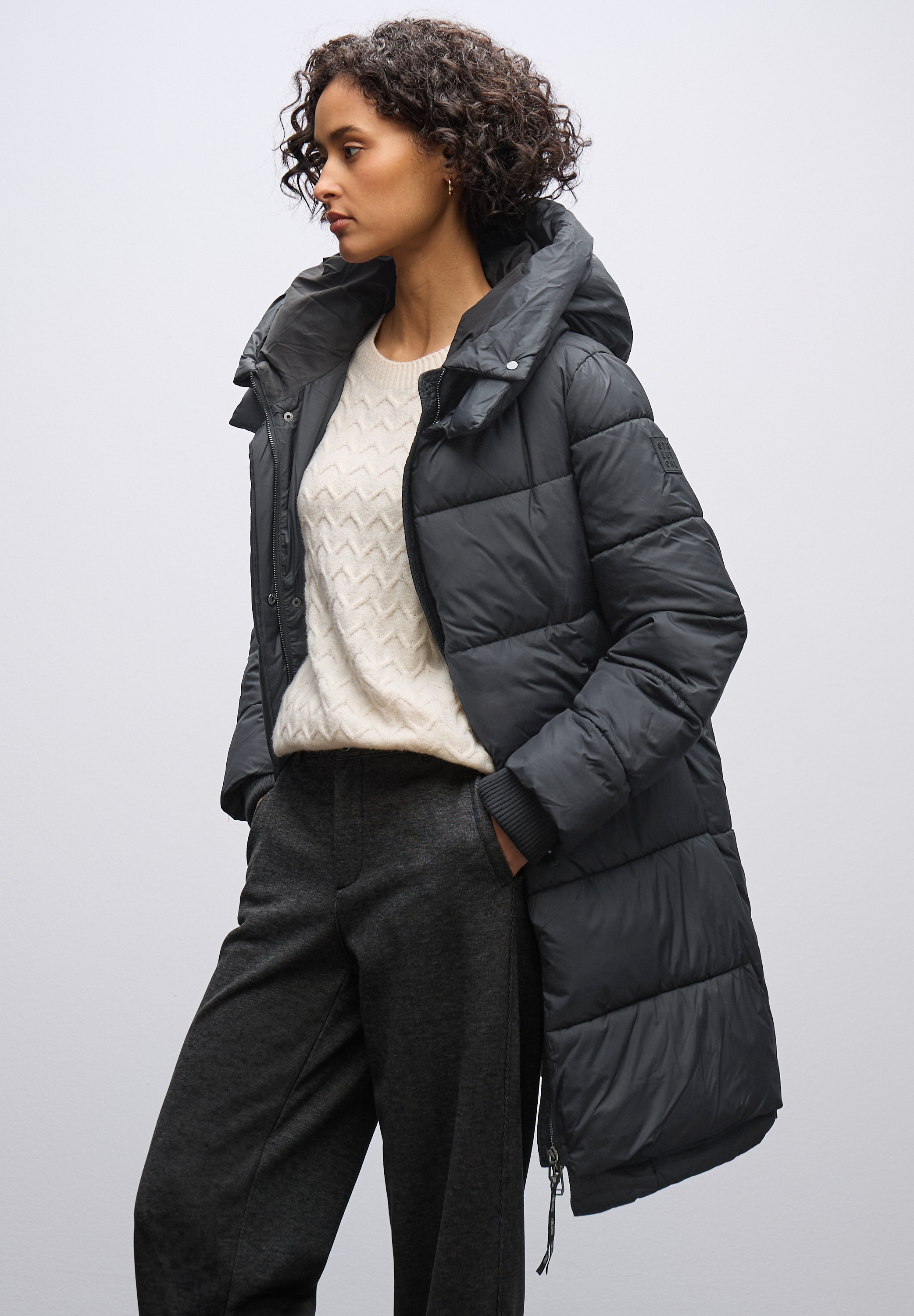 STREET ONE Winterjacke ohne Kapuze in Unifarbe