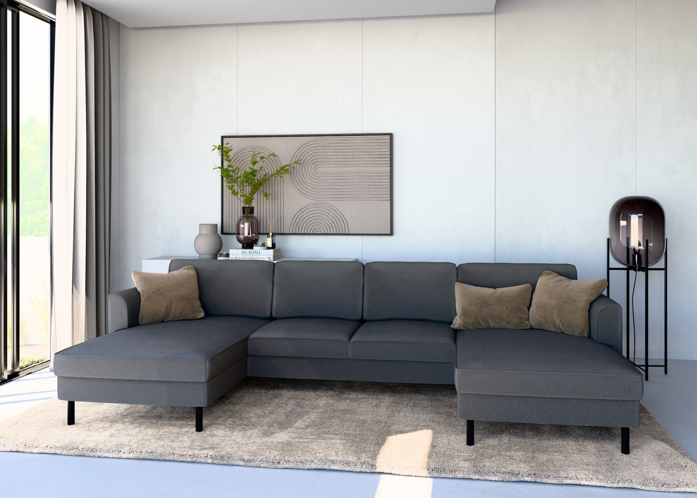 Home affaire Wohnlandschaft "Booster II, whlw. mit Schlaffunktion & Bettkas günstig online kaufen