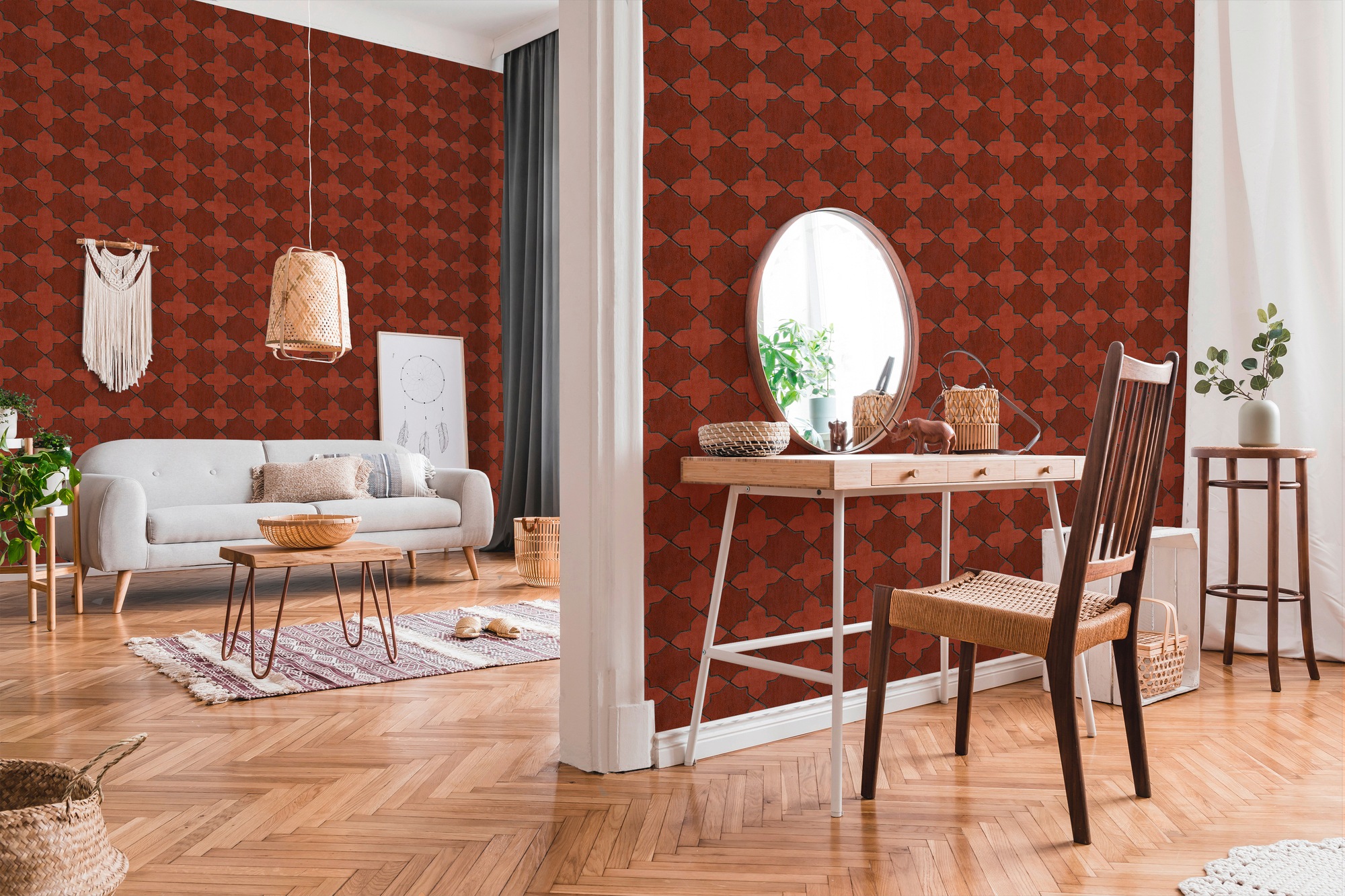living walls Vliestapete »New Walls Finca Home in Fliesen Optik«, grafisch-geometrisch-gemustert, Tapete Geometrisch Tapeten Wohnzimmer Schlafzimmer Küche Design Optik