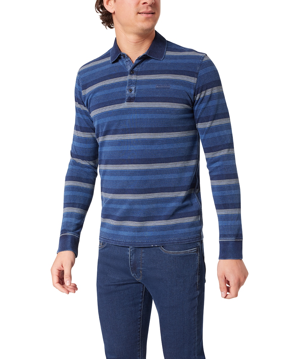 Pioneer Authentic Jeans Langarm-Poloshirt, mit Streifenmuster günstig online kaufen