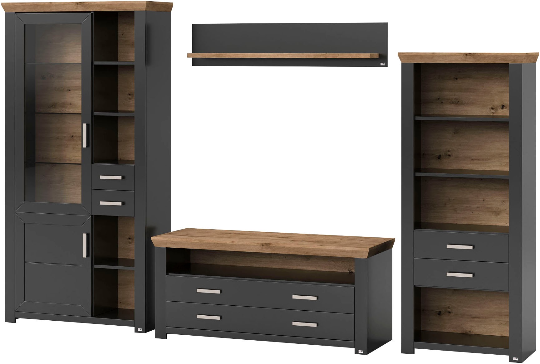 set one by Musterring Wohnwand "York" 4 Stk. tlg. günstig online kaufen