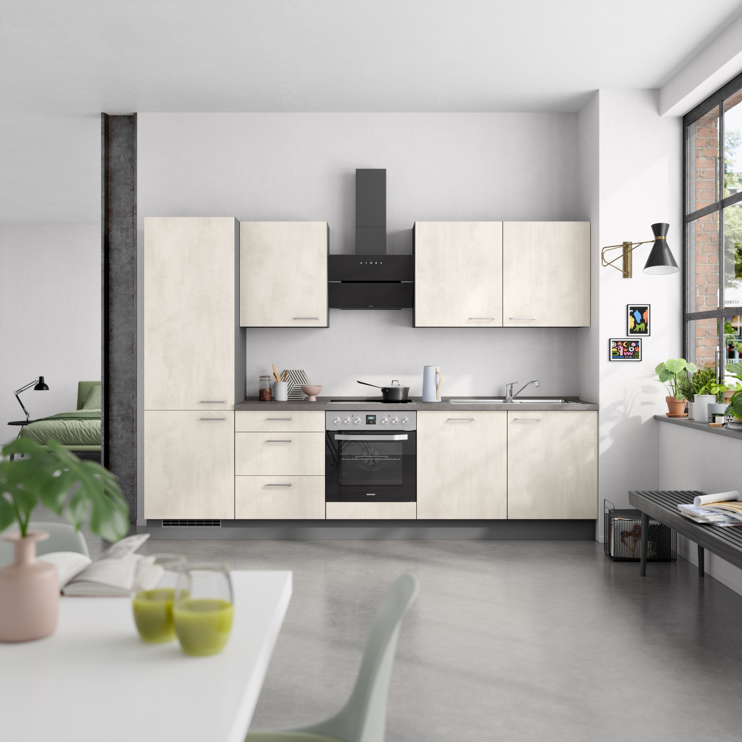 nobilia® Küchenzeile »"Riva II"«, vormontiert, Ausrichtung wählbar, Breite 300 cm, wahlw. mit E-Geräten