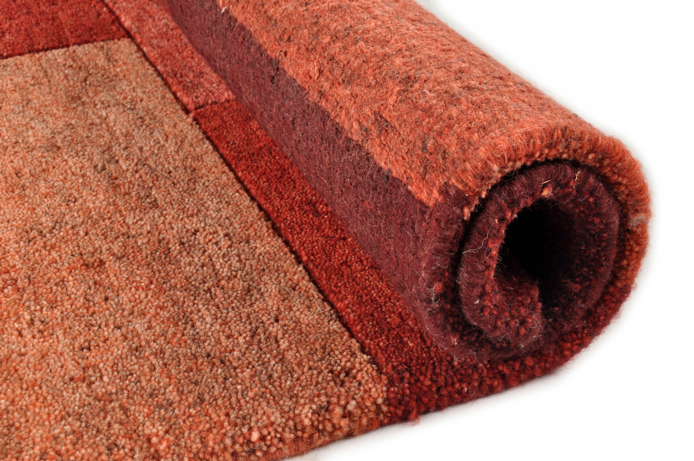 Wollteppich THEKO "Dalas - 7709", rot, B:140cm H:18mm L:200cm, Schurwolle, Teppiche, reine Wolle, handgeknüpft, Patchwork Design 3