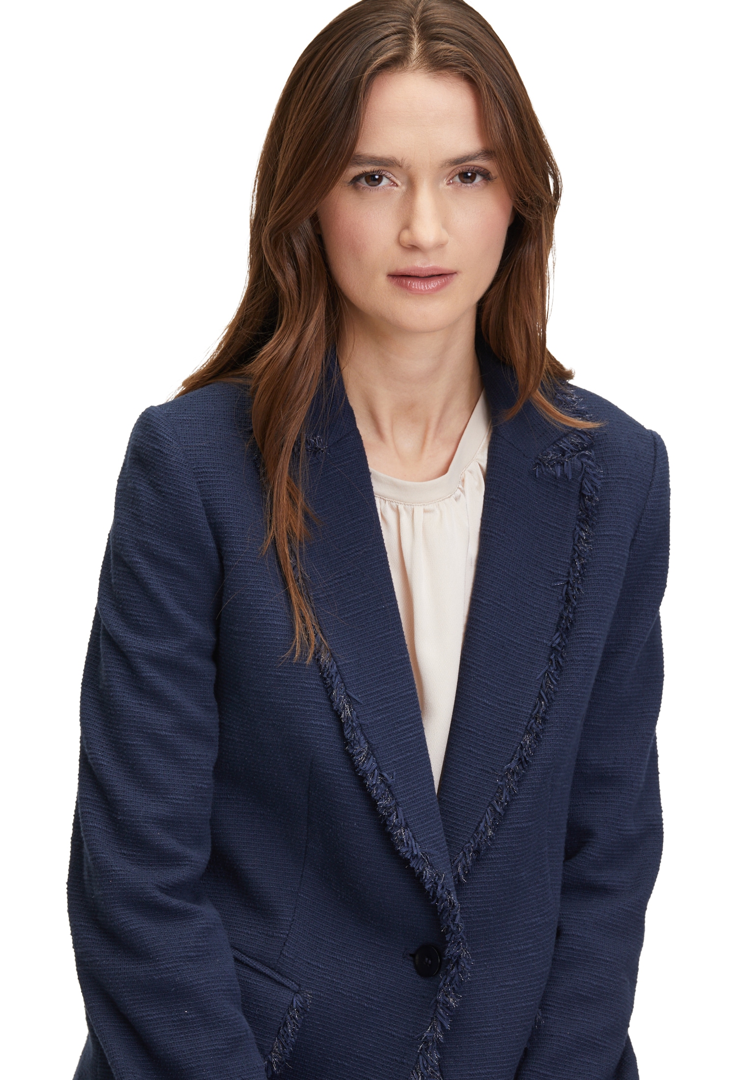 Betty&Co Longblazer »Betty & Co Damen Businessblazer mit Fransen«, Fransen