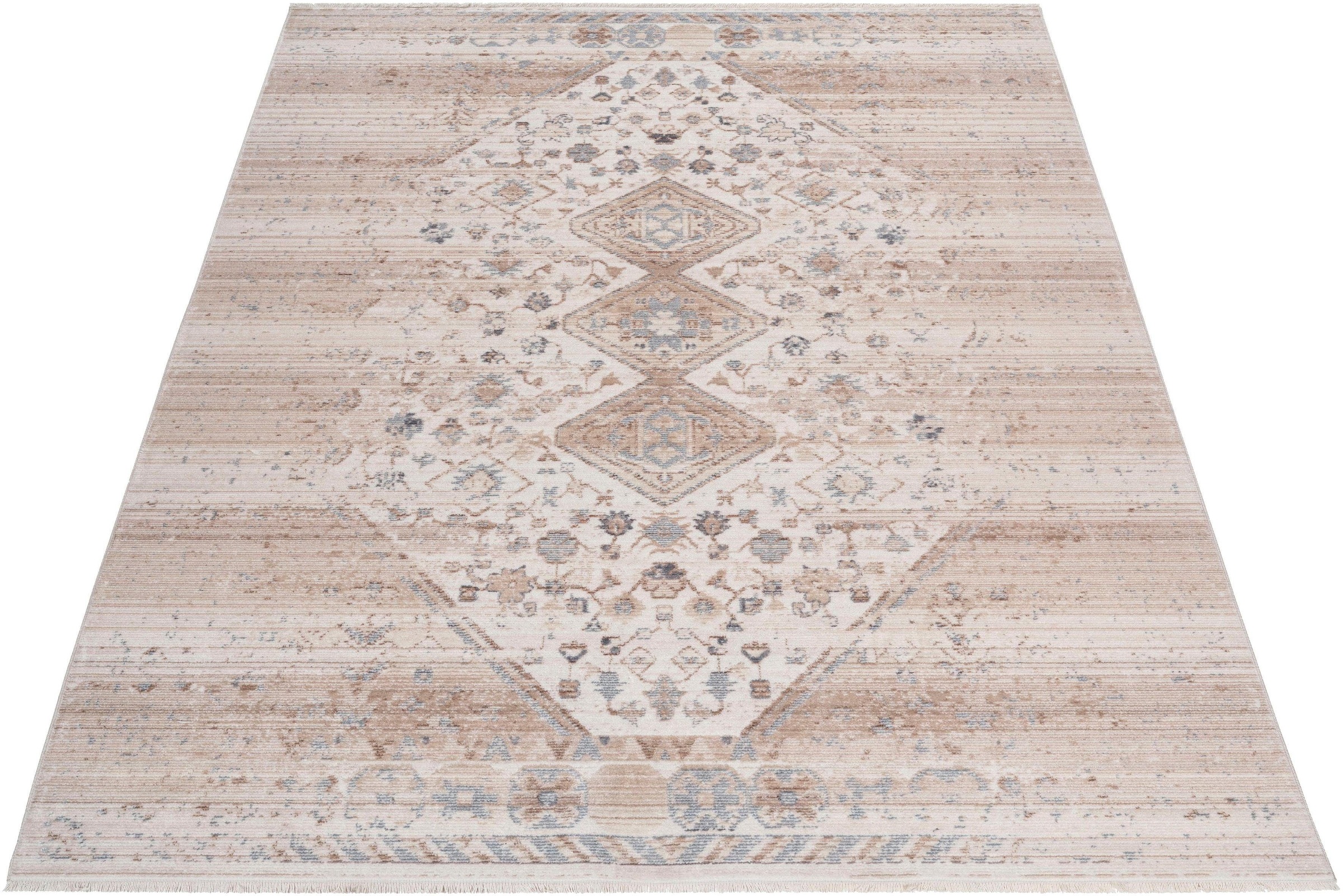 Teppich MY HOME "Estelle" Gr. 4, beige, B:160cm H:5mm L:230cm, Kunstfaser, Teppiche, Teppich, Wohnzimmer 3
