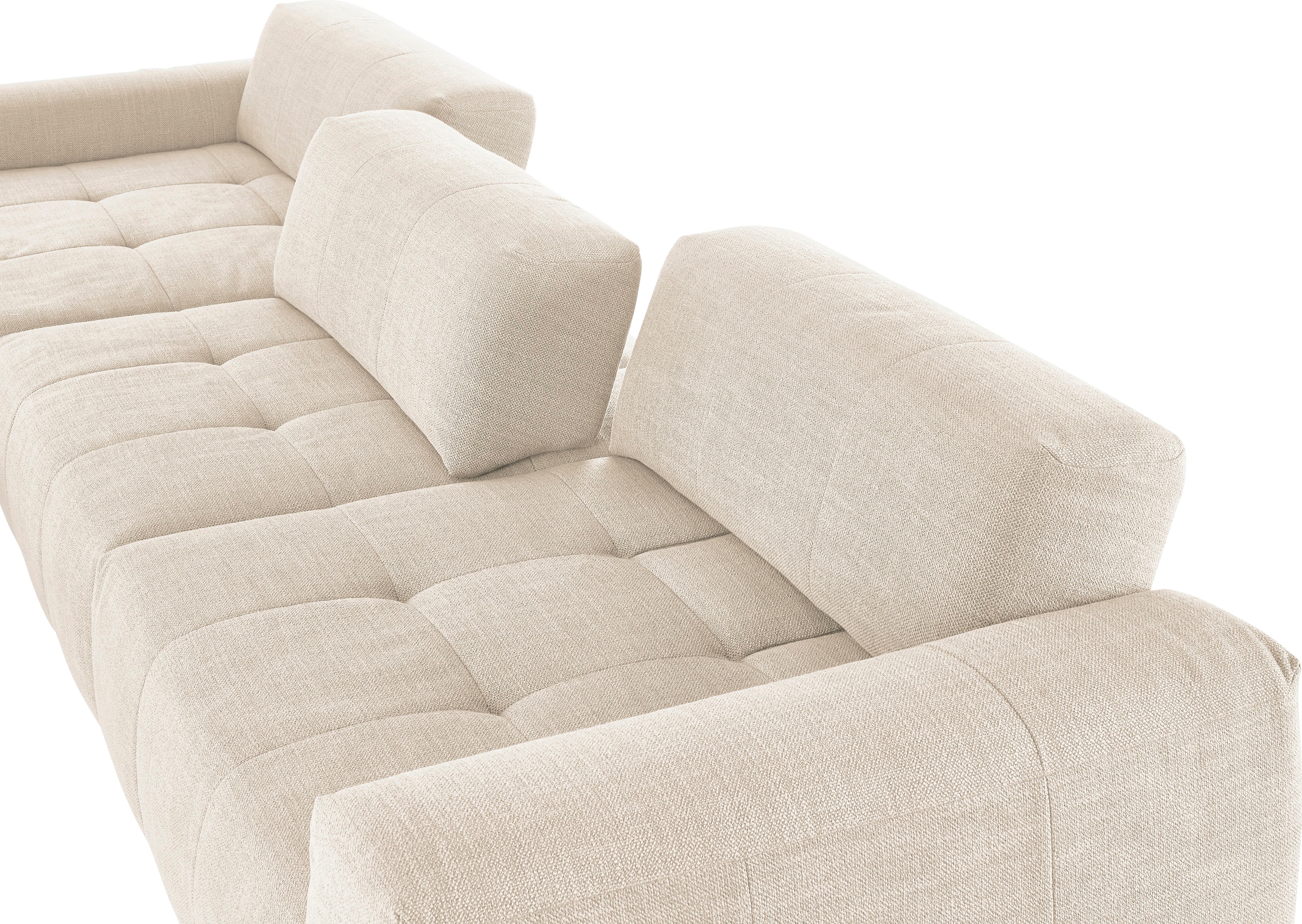3C Candy Ecksofa »Yoshy mit Komfortfunktionen, modern und bequem, L-Form«, Zwei verschiedene Sitztiefen durch verstellbare Rückenlehne