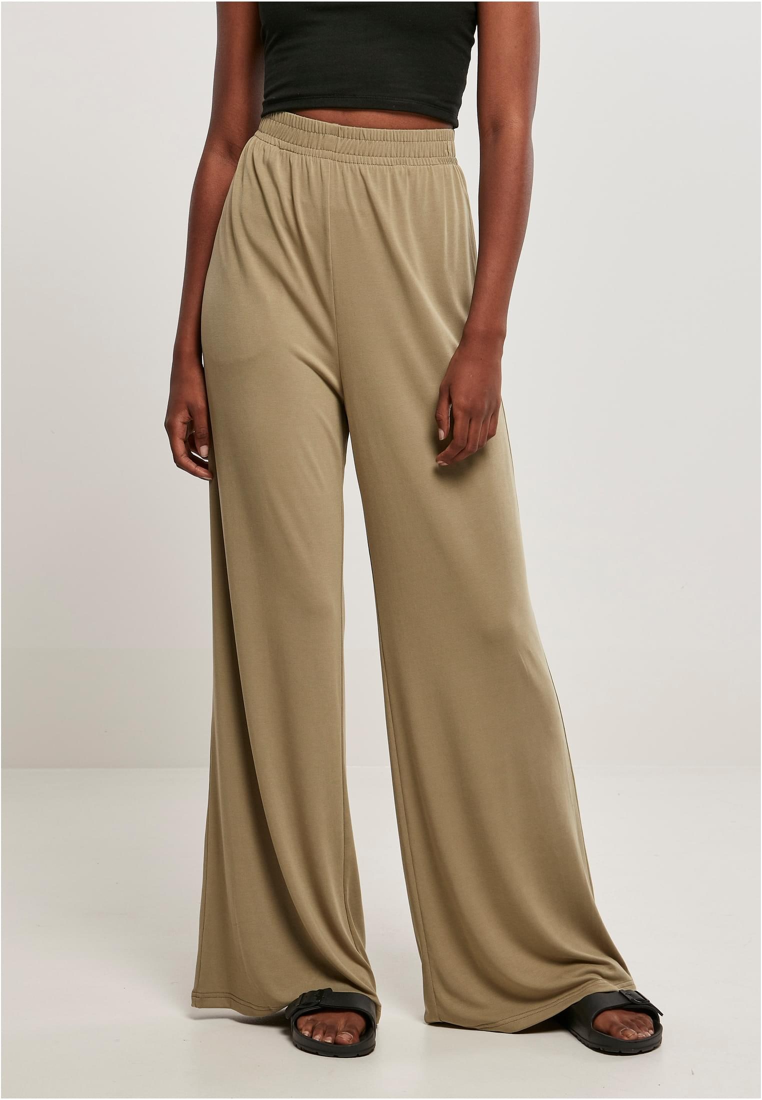 Stoffhose »Urban Classics Damen Ladies Modal Wide Leg Pants«, (1 tlg.)