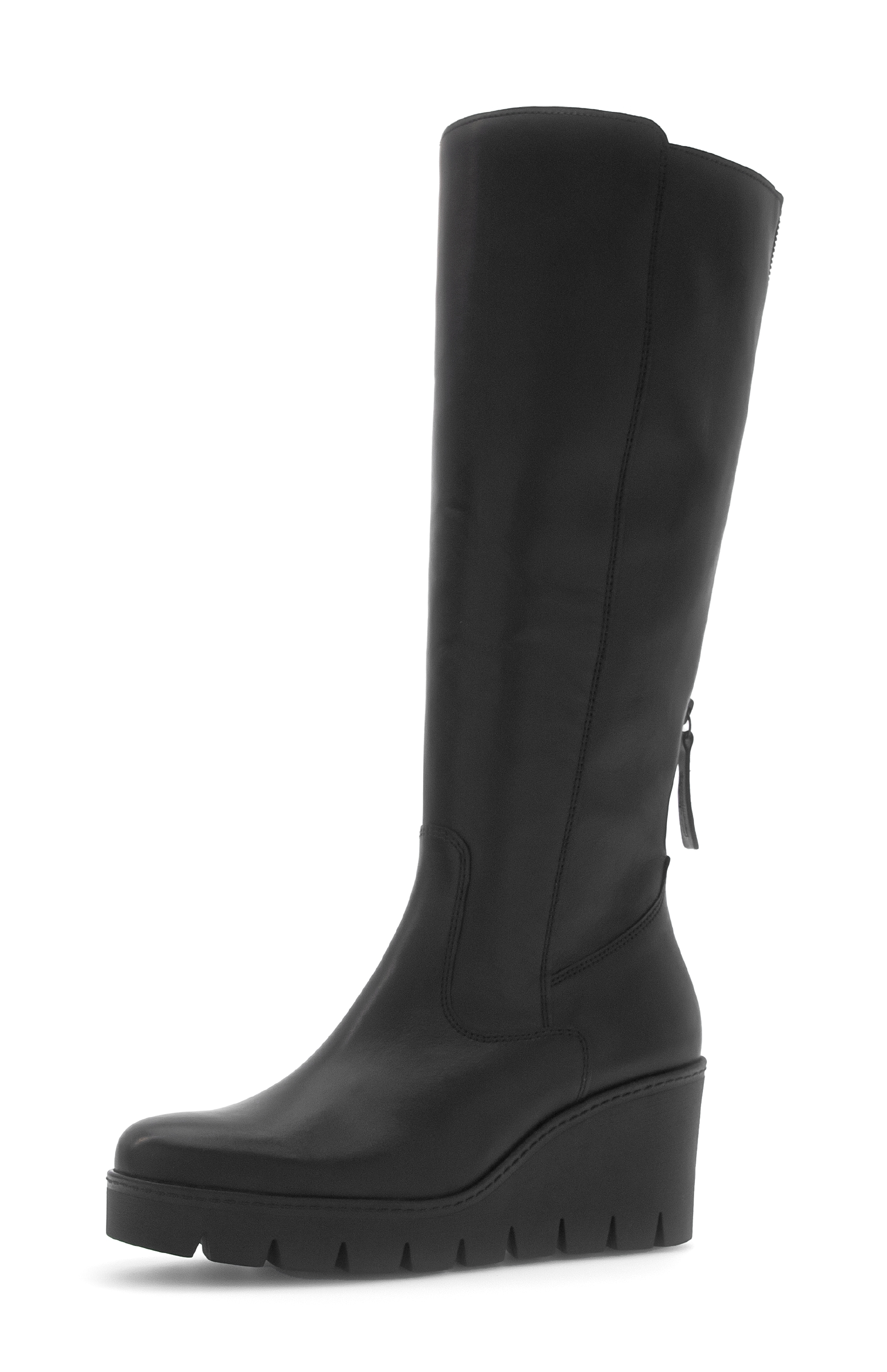 Gabor Stiefel  , Keilabsatz, Langschaftstiefel mit zwei Reißverschlüssen