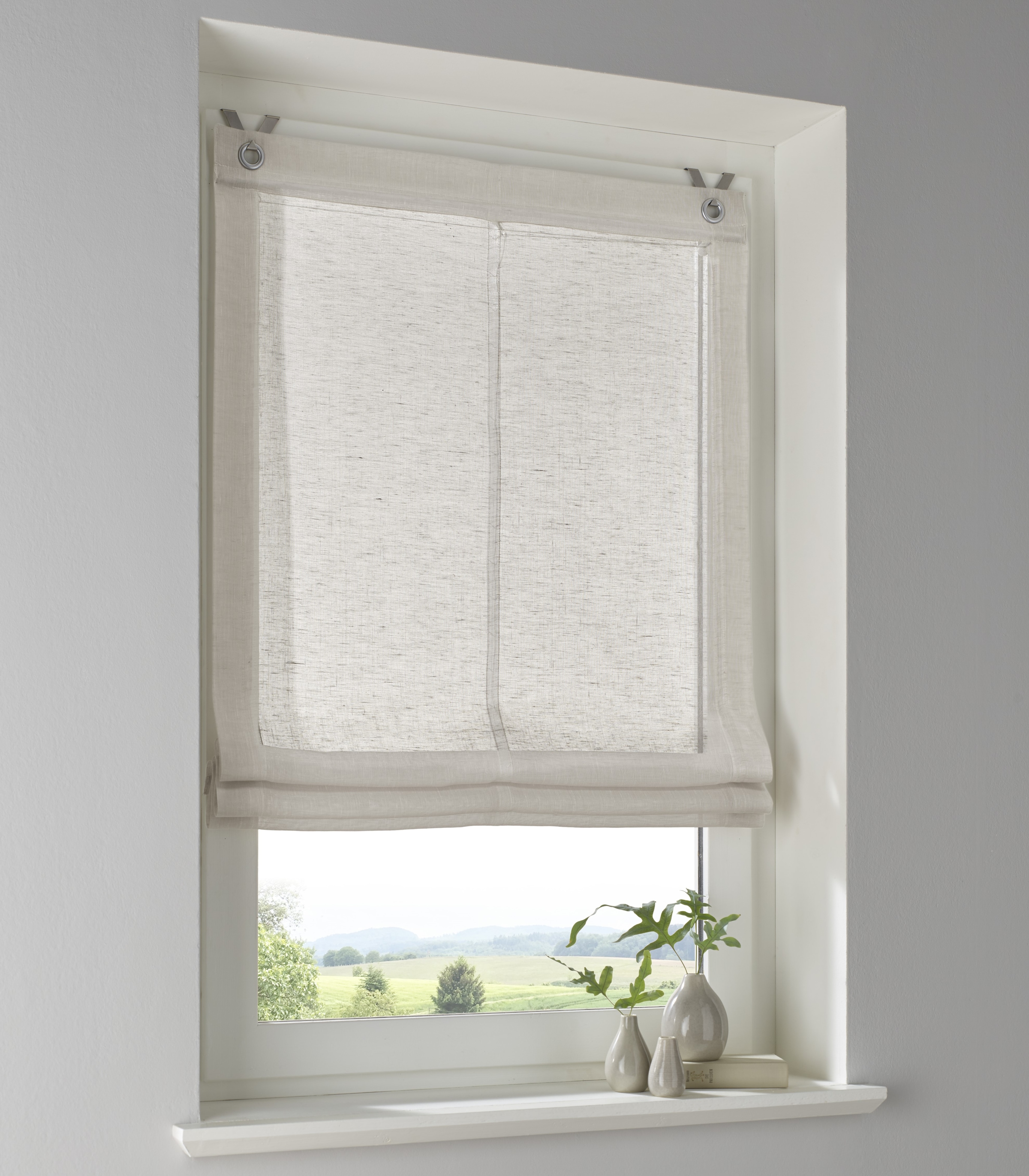 Kutti Raffrollo "Brondby" mit Hakenaufhängung ohne Bohren freihängend Leine günstig online kaufen