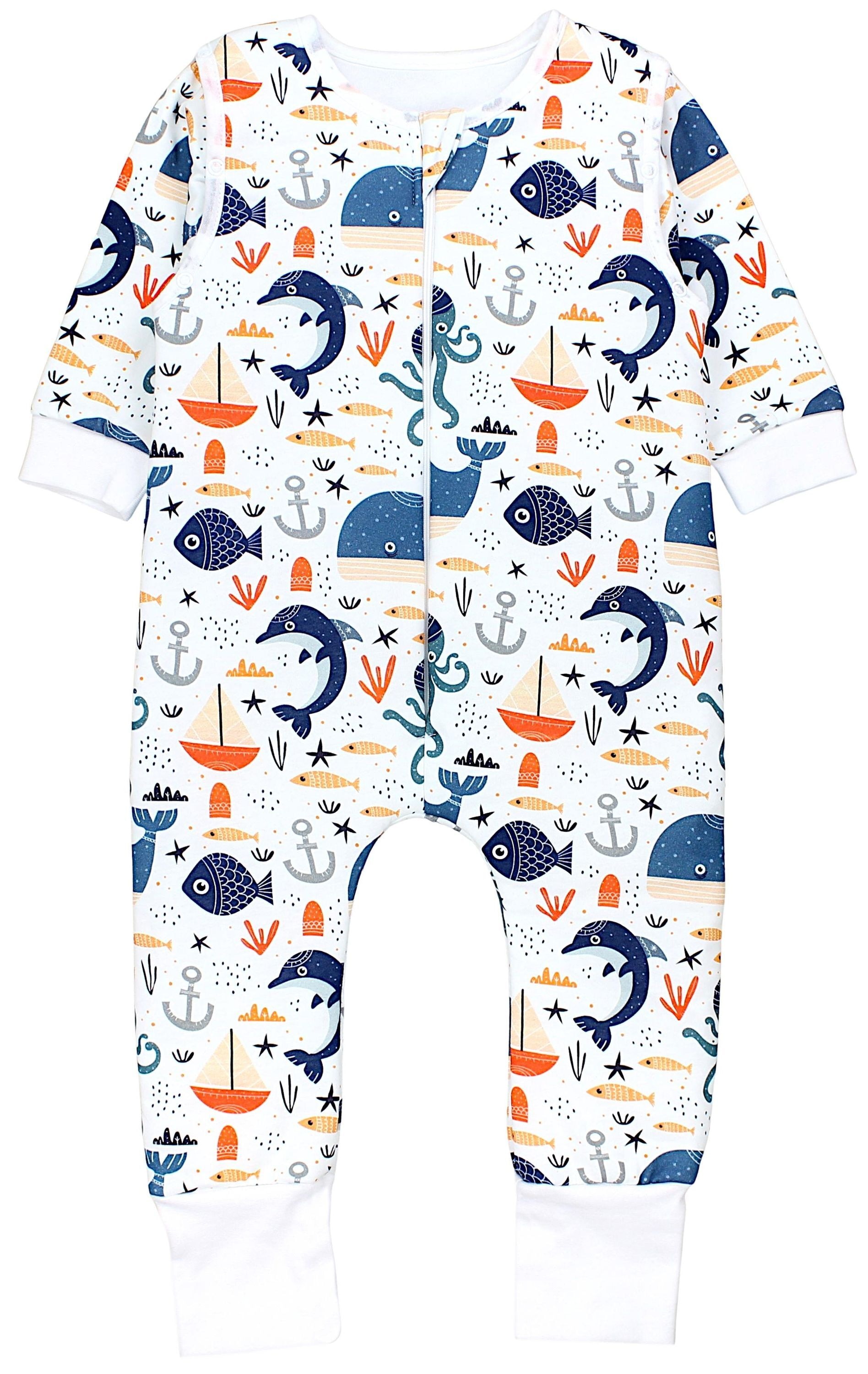 TUPTAM Babyschlafsack "Schlafsack mit Füßen Babyschlafsäcke mit Beinen und Ärmel", L: 86cm, blau, Schlafsäcke