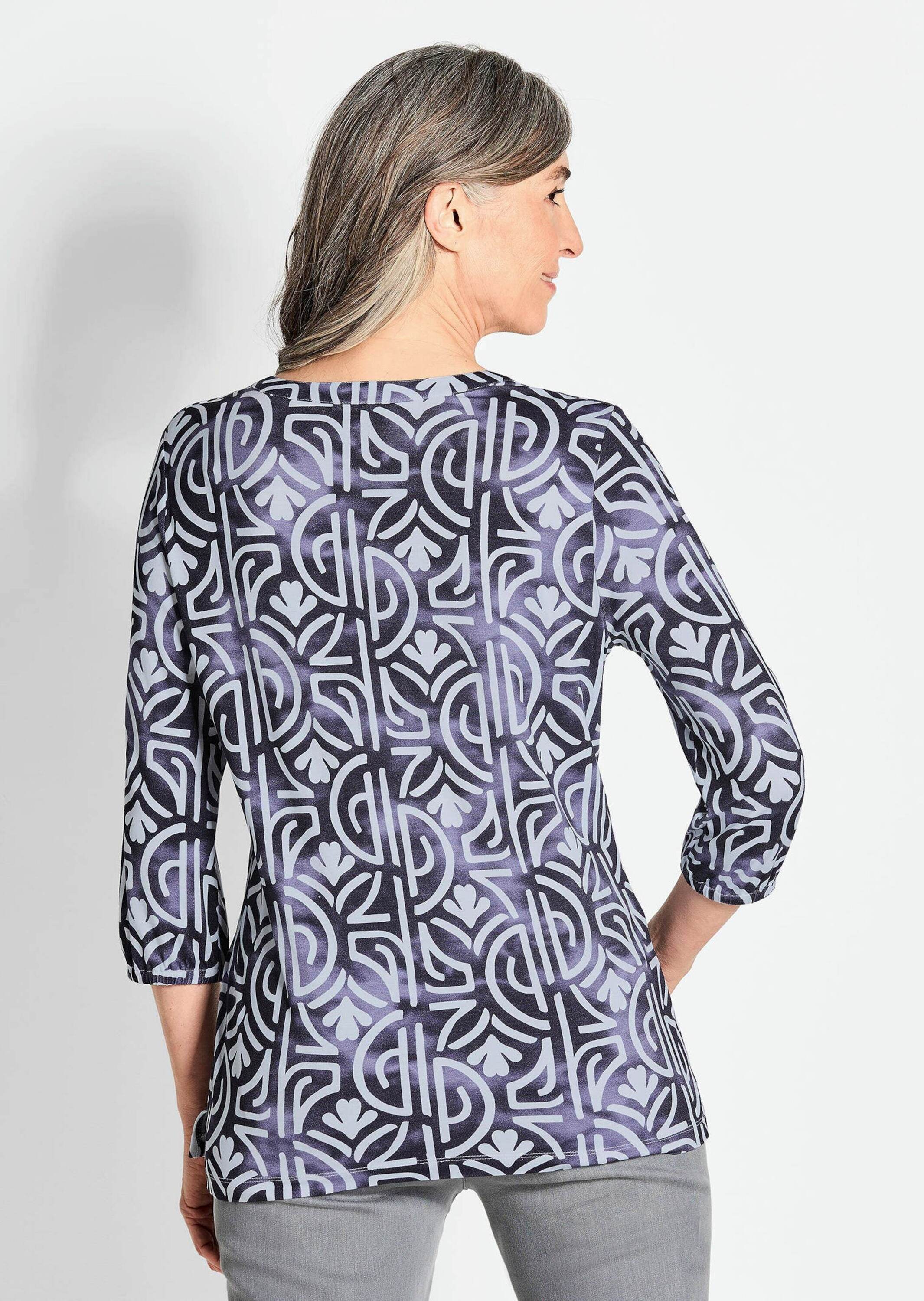 GOLDNER Schlupfbluse »Kurzgröße Bluse mit Muster, Halbarm«