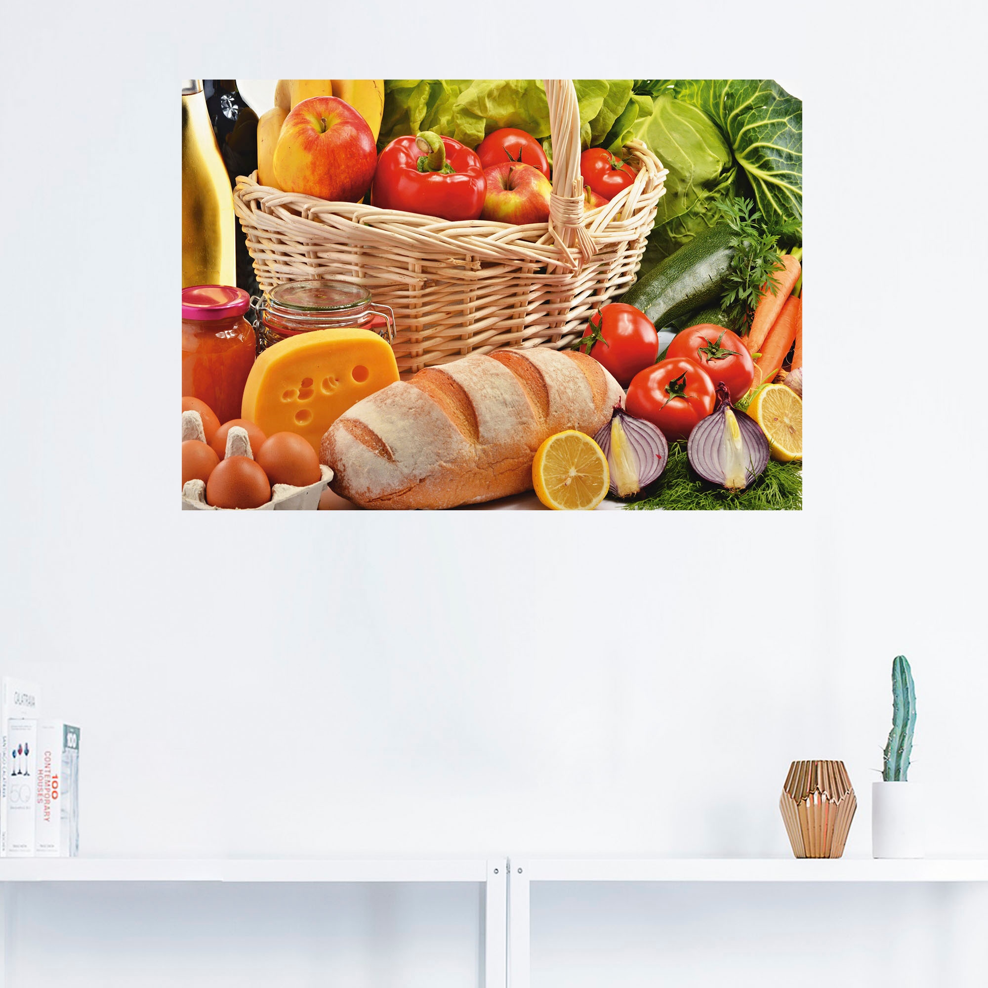 Artland Wandbild »Gesund Leben Lebensmittel, Größen - Poster BAUR versch. Alubild, und Wandaufkleber als in Obst Gemüsekorb«, (1 bestellen St.), Leinwandbild, oder 