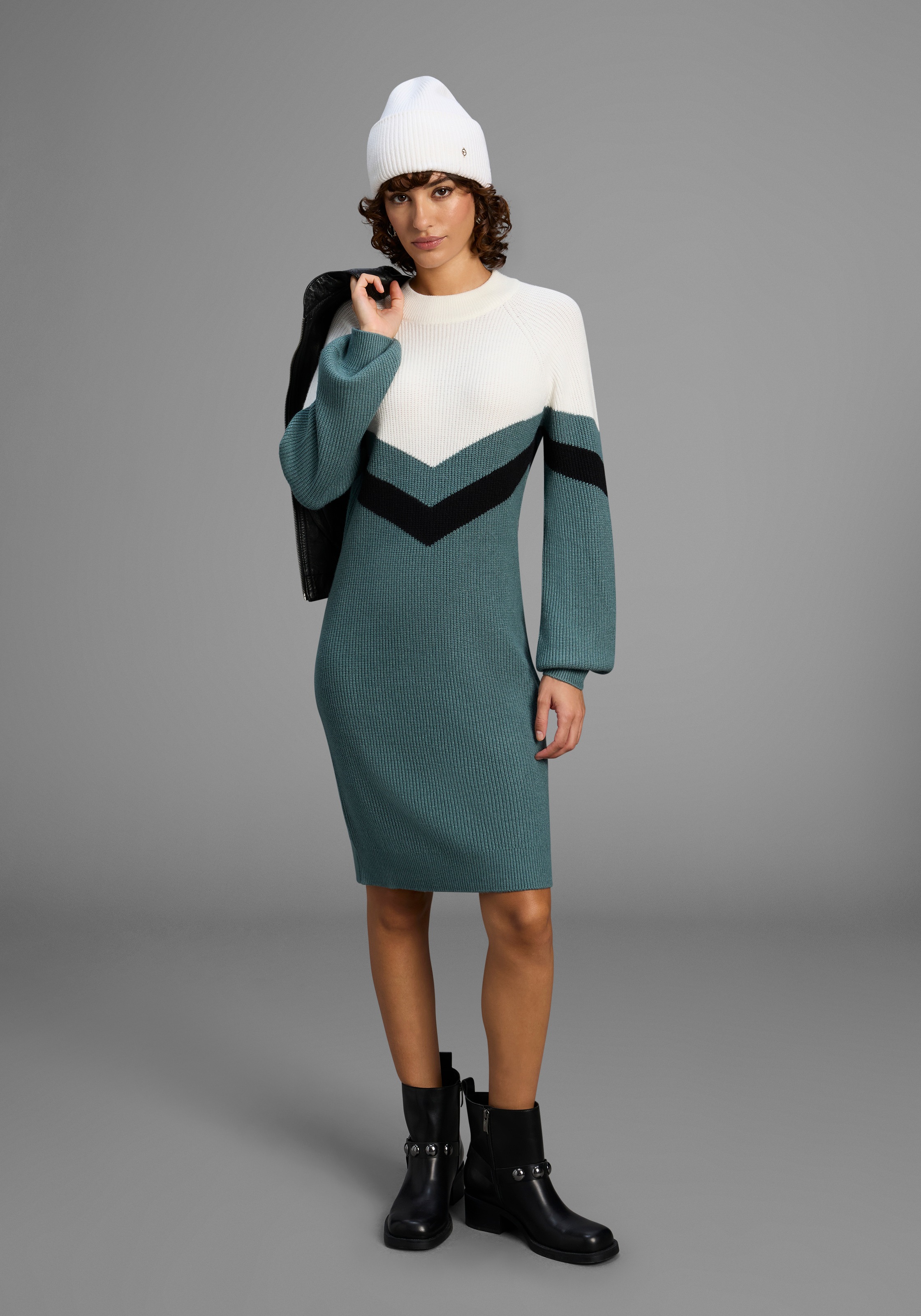 Laura Scott Strickkleid, mit Streifenmuster aus weicher Viskosequalität günstig online kaufen