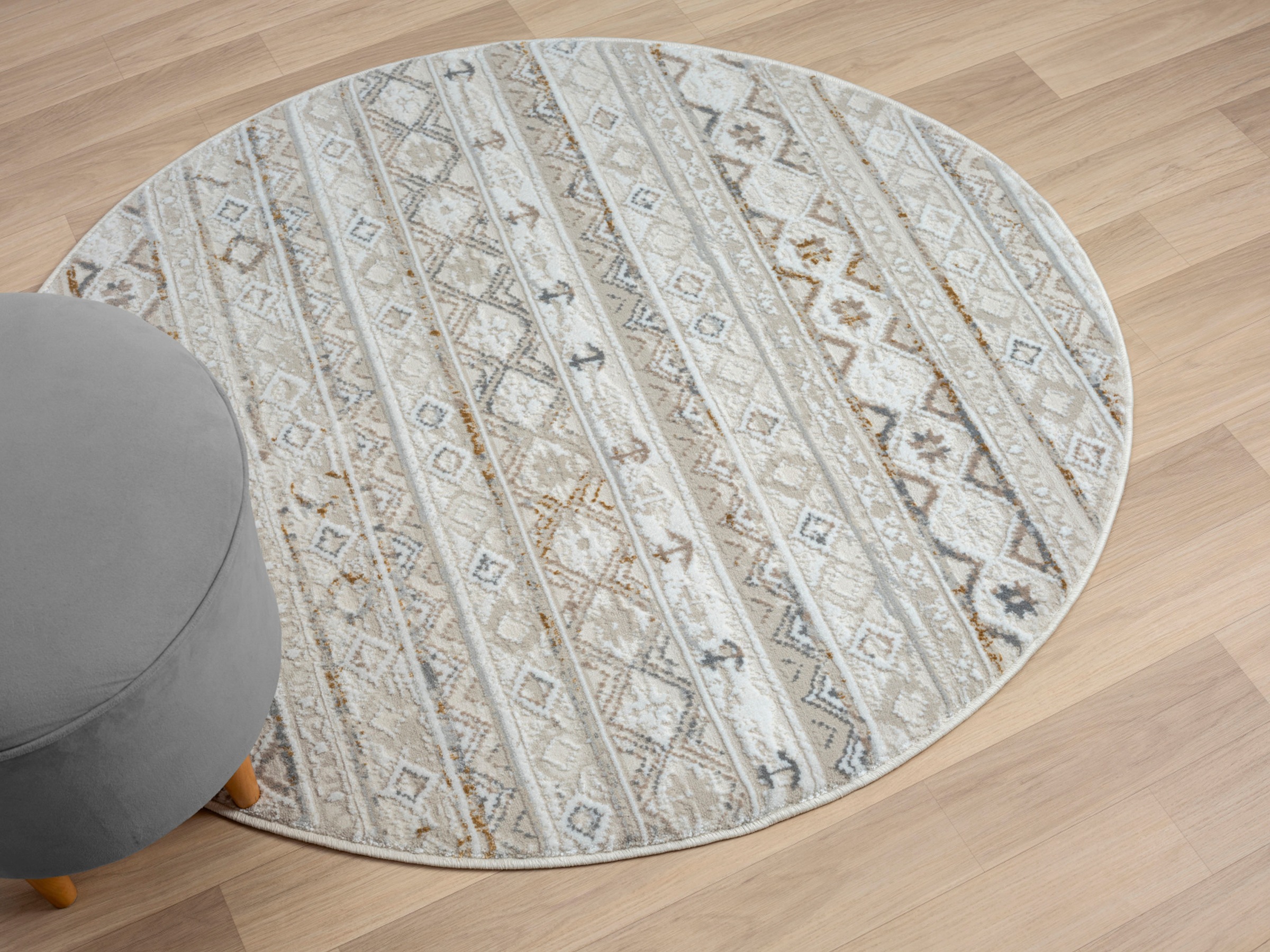 Myflair Möbel & Accessoires Teppich »My Nomady Lagerräumung«, rund, 10 mm Höhe, Kurzflor, Scandi-Design, besonders weich durch Microfaser