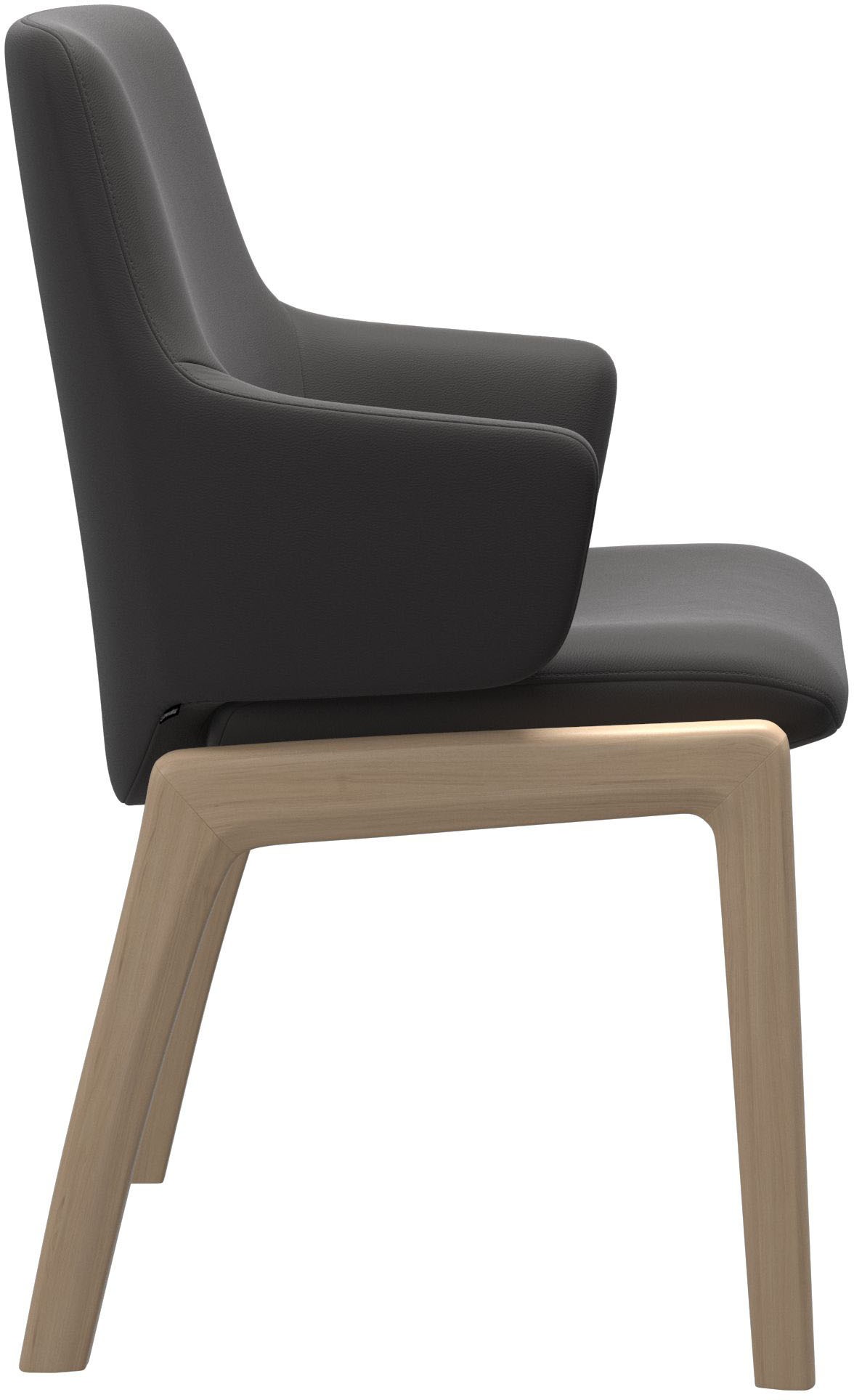 Stressless® Polsterstuhl »Laurel«, Leder PALOMA, Low Back mit Armlehne, Größe L, mit abgerundeten Beinen in Schwarz