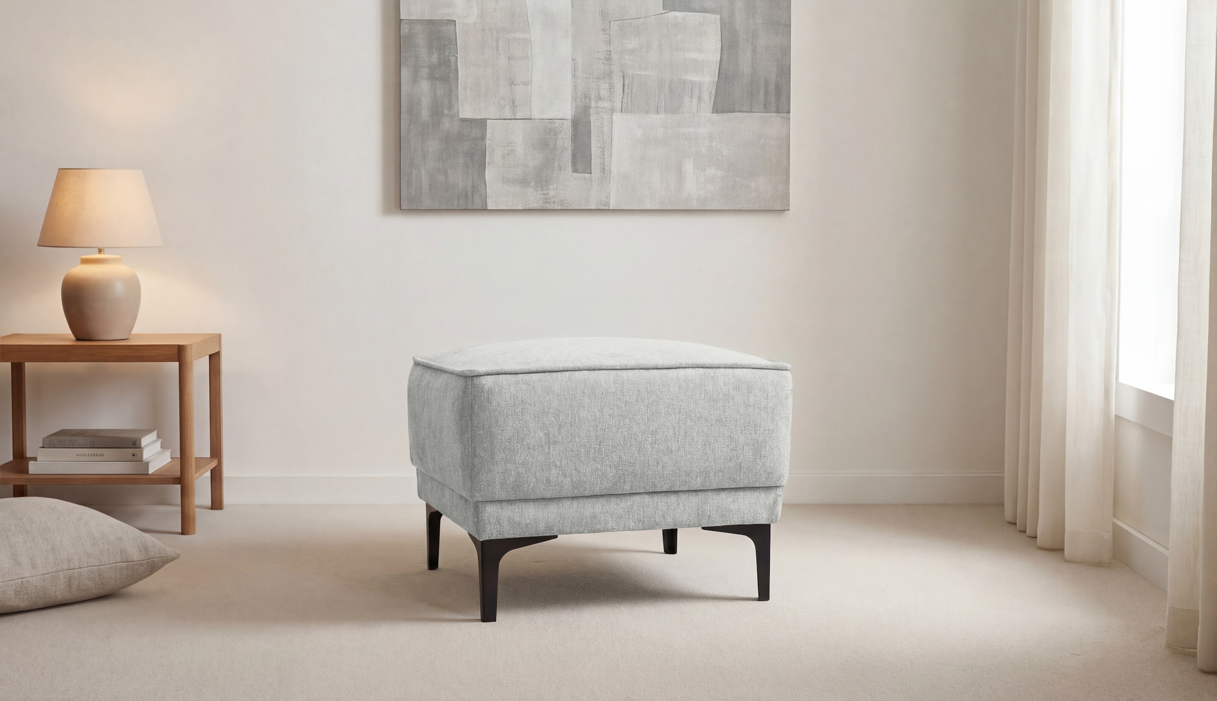 OTTO home Hocker »Oland Bouclé Polsterhocker« passend zur Serie OLAND