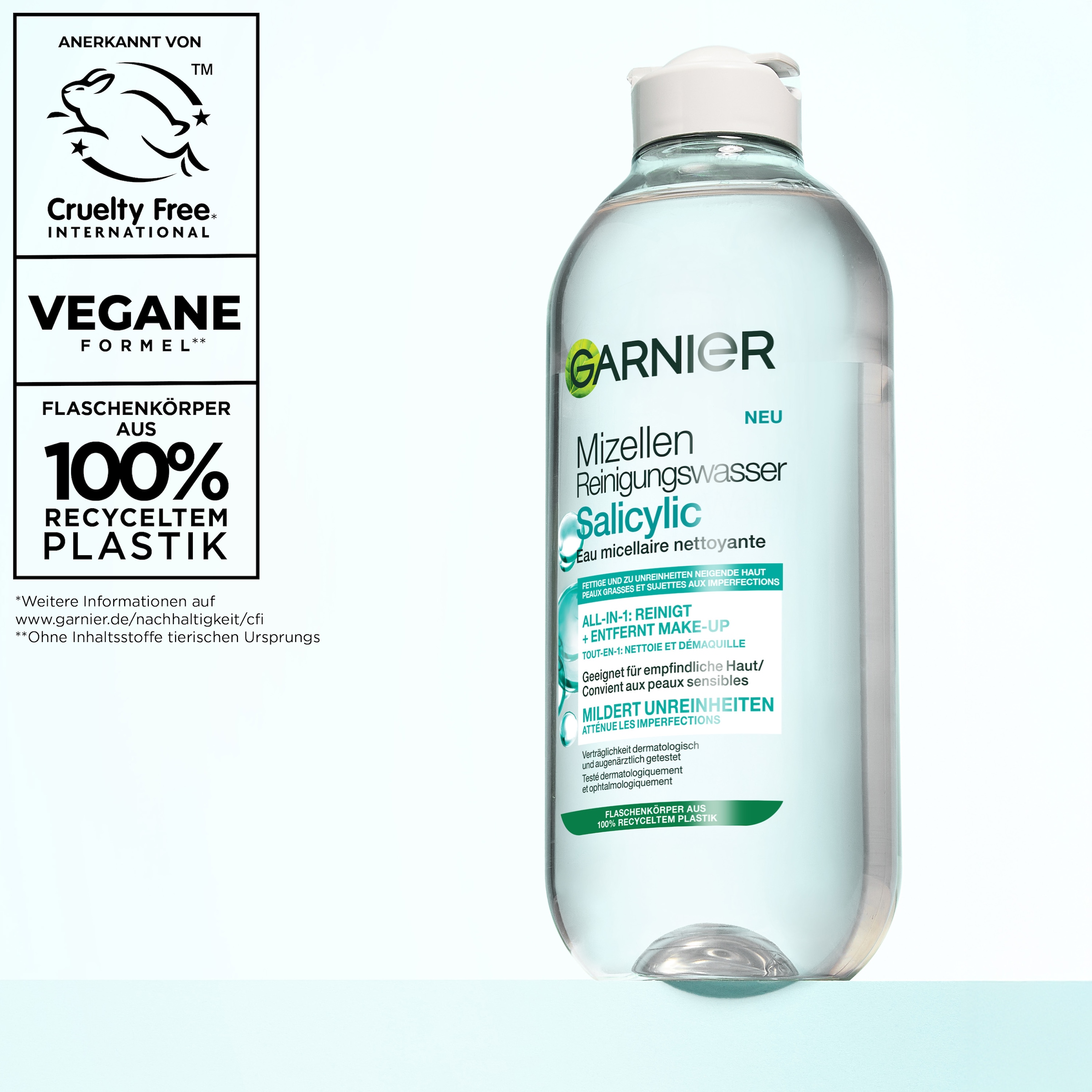 GARNIER Gesichtswasser »GARNIER MIZELLEN REINIGUNGSWASSER SALICYLIC ALL-IN-1« mit Mizellen-Technologie