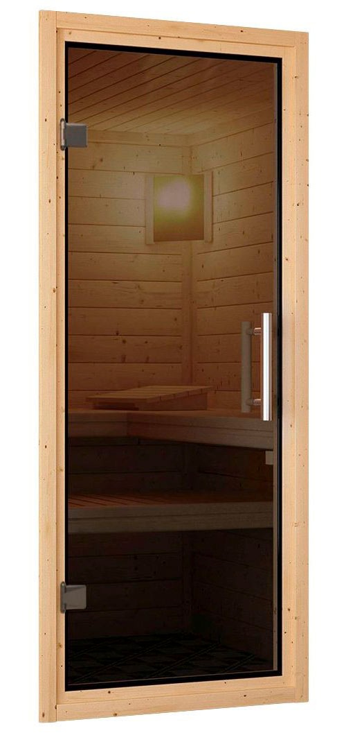 Karibu Sauna »Siirin« Set,  Ofen 9 kW Bio externe Strg easy