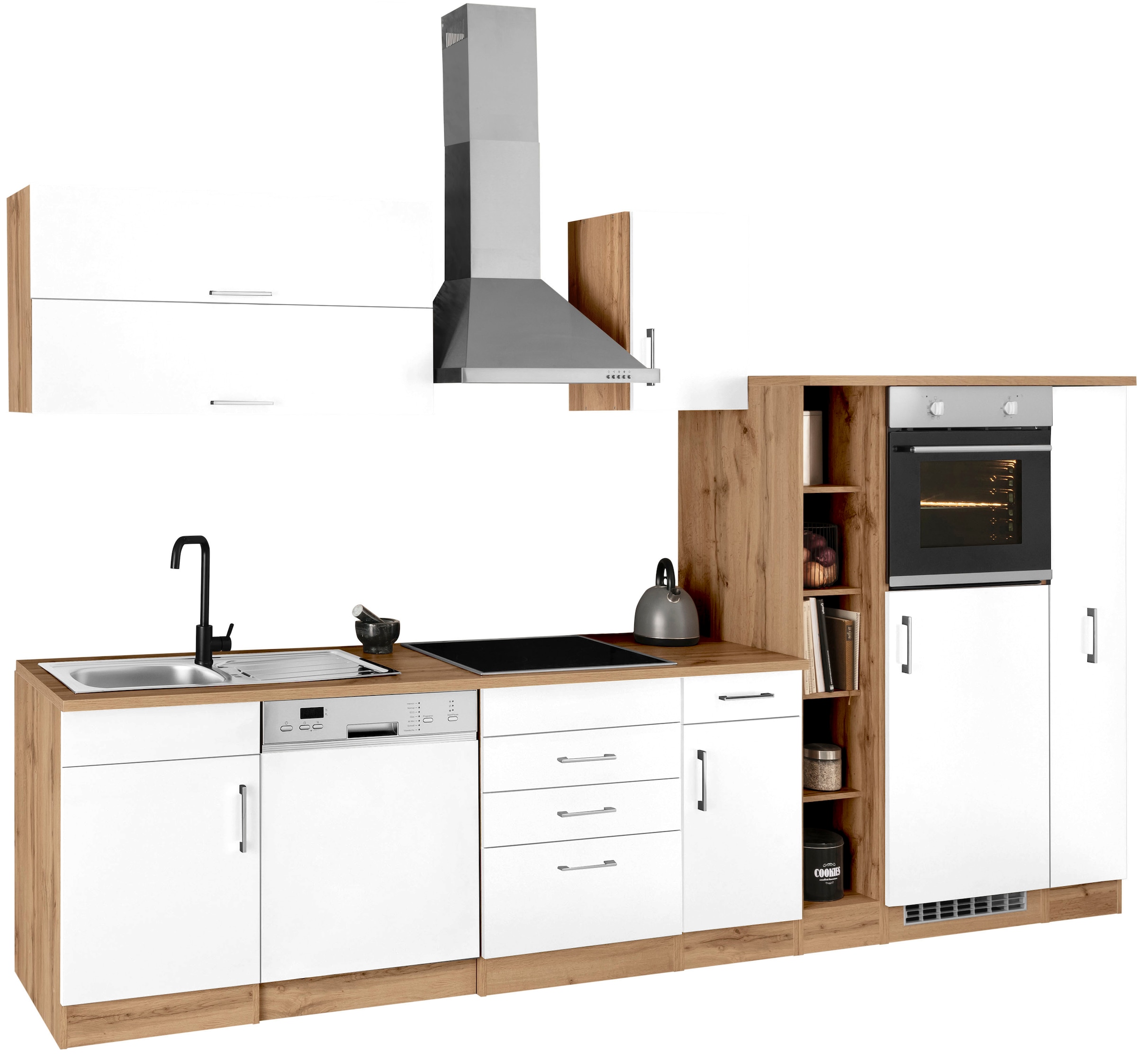 KOCHSTATION Küchenzeile »KS-Colmar«, mit E-Geräten, Breite 330 cm