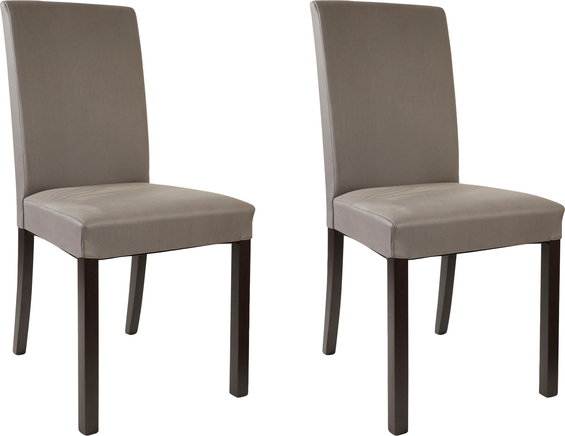 Home affaire 4-Fußstuhl »Nina«, (Set), 2 St., Microfaser, strapazierfähige Microfaser, Gestell Buche natur oder wenge lackiert