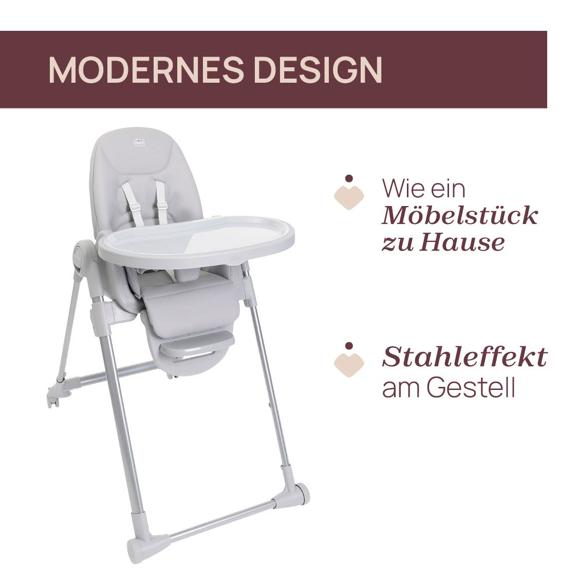 Chicco Hochstuhl "Polly Armonia Steel" () mit Essbrett günstig online kaufen