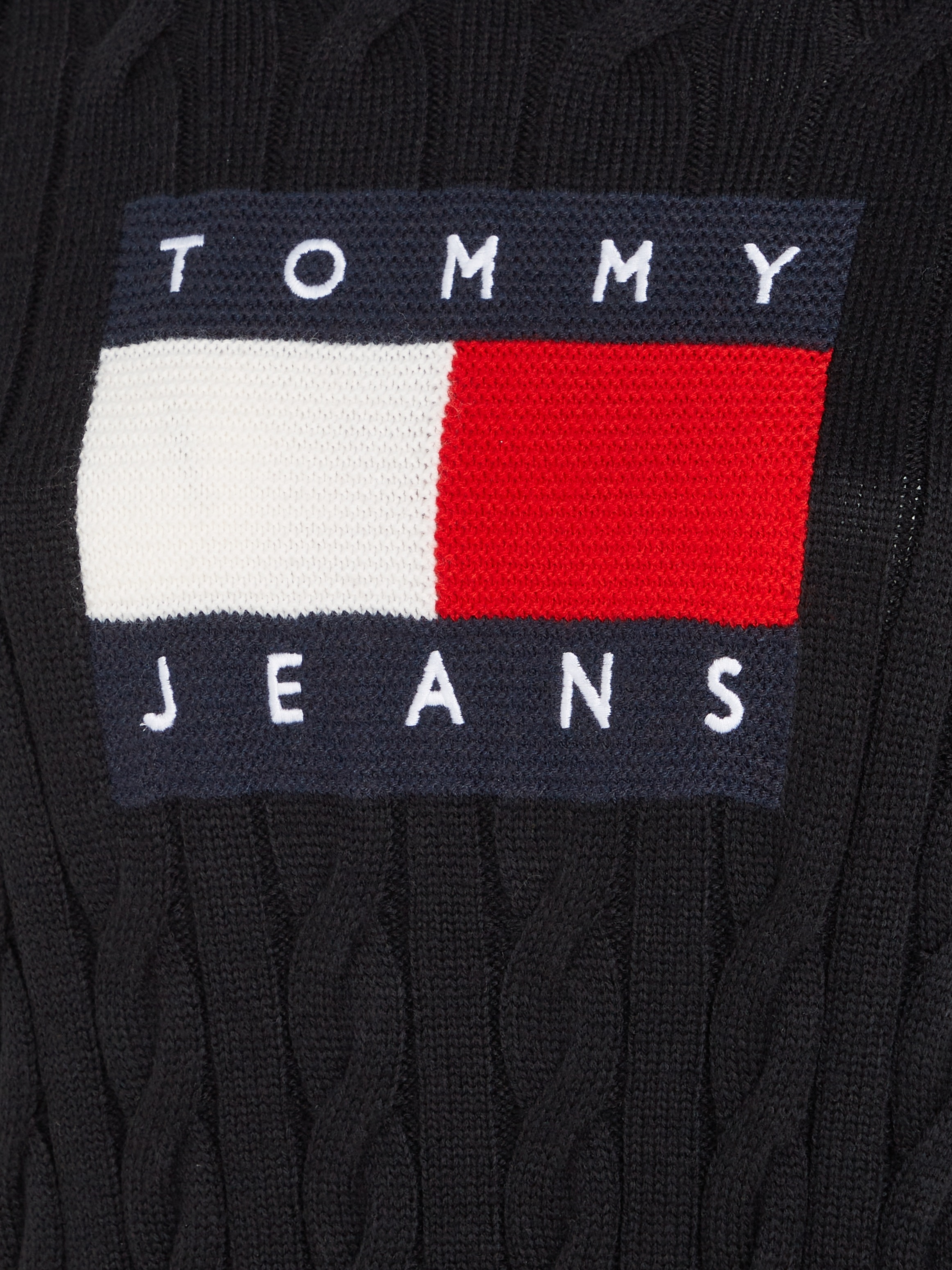 Tommy Jeans Curve CABLE für Strickkleid HOODIE SIZE kaufen CRV »TJW | FLAG DRESS«, BAUR PLUS CURVE