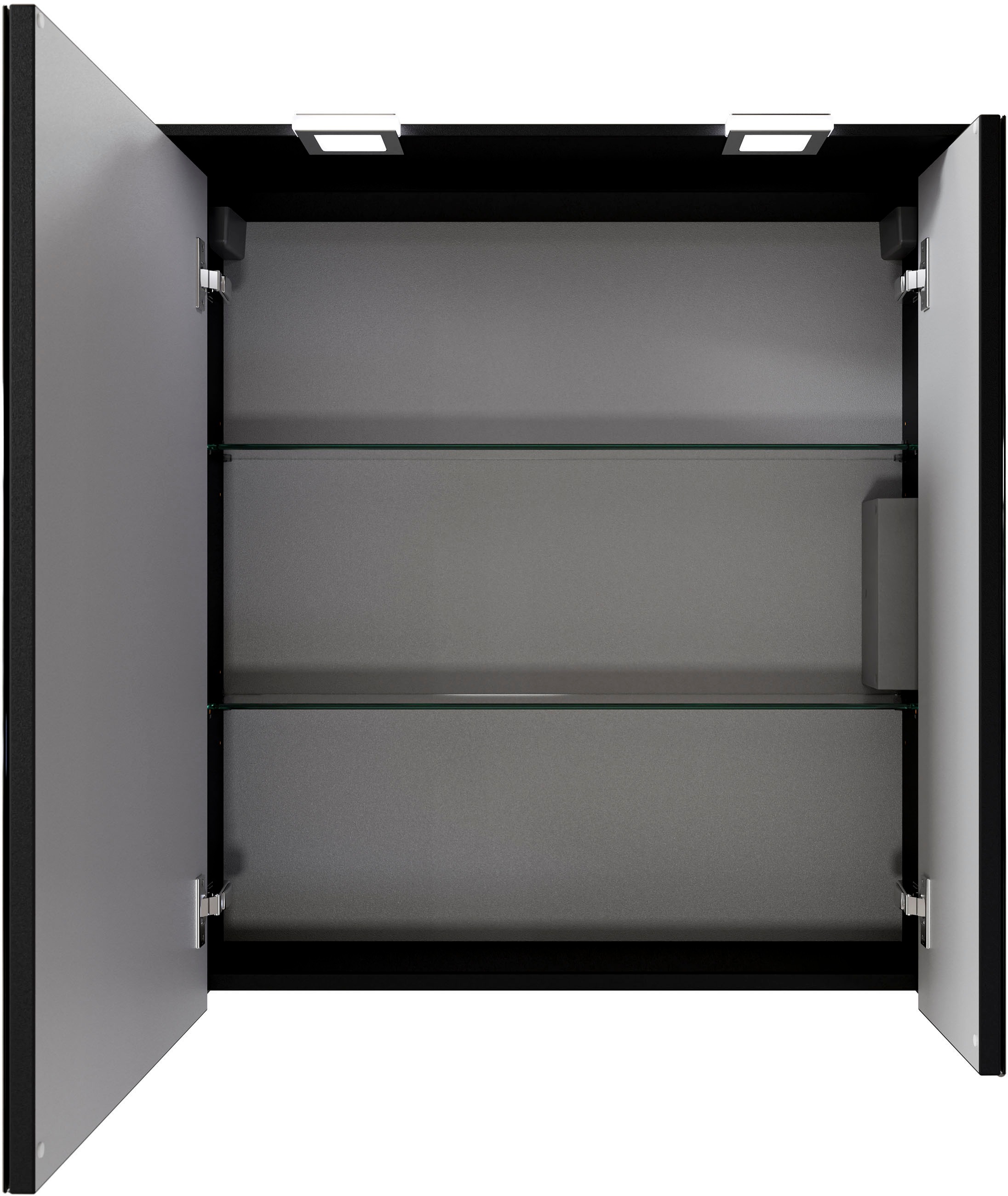 Saphir Badmöbel-Set »Serie 6025 2-teilig Mineralmarmor-Waschtisch mit LED-Spiegelschrank« 2 Stk. tlg.