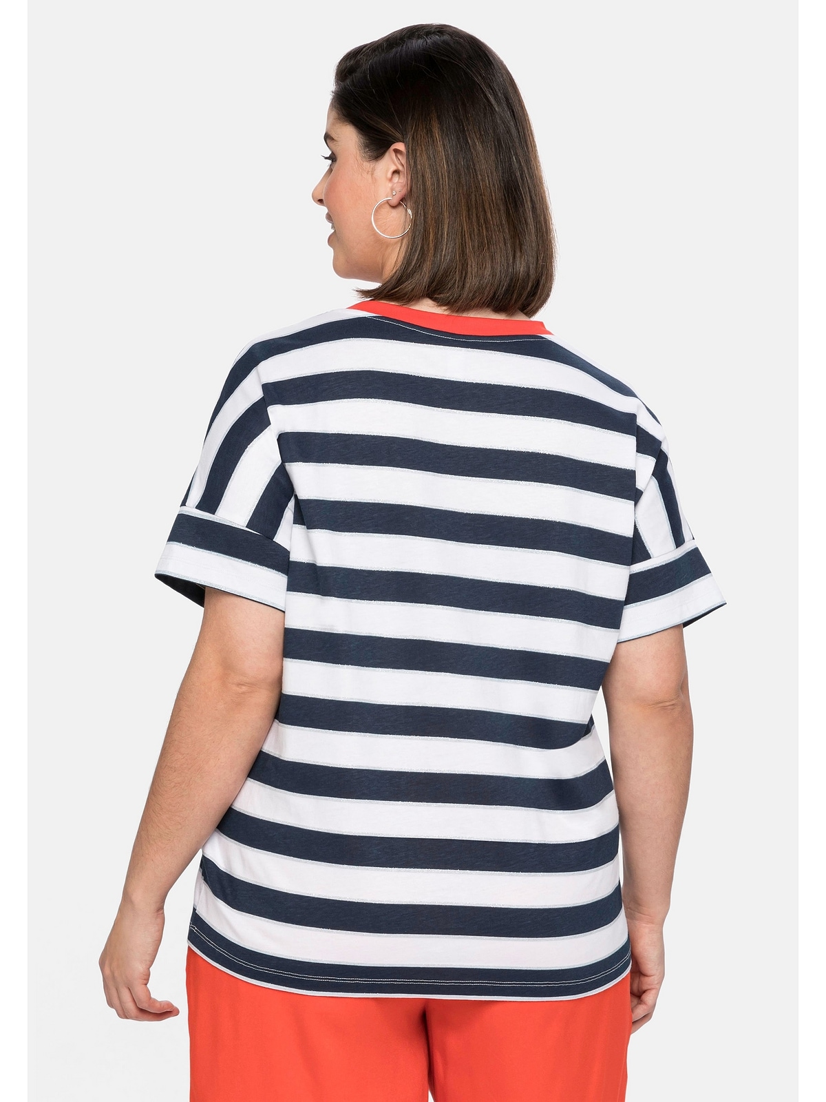 kaufen »Große für mit BAUR Glitzergarn, T-Shirt in Oversize-Form Größen«, | Sheego