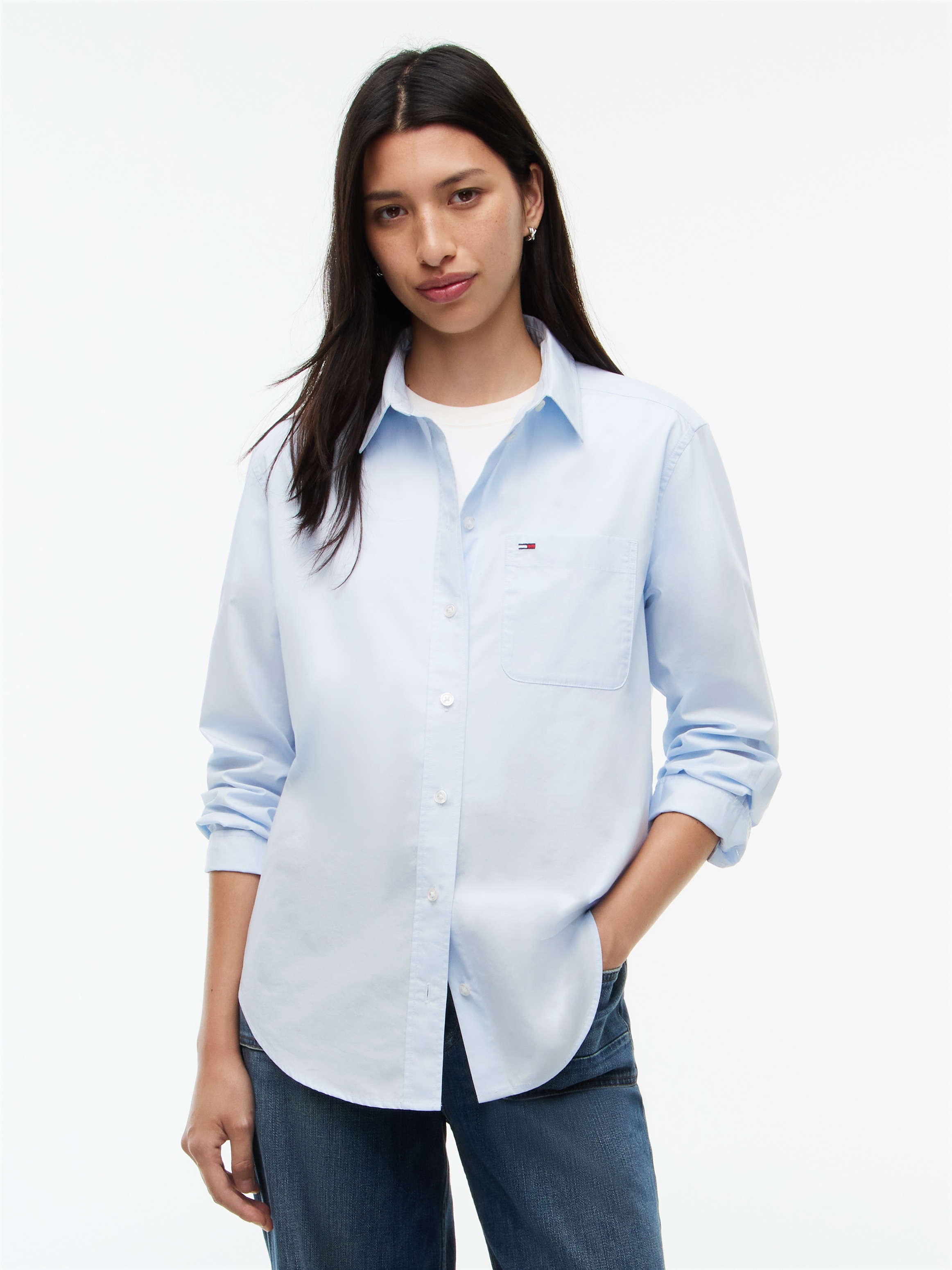 Tommy Jeans Langarmbluse "TJW RLX ESSENTIAL SHIRT" Baumwolle, relaxed fit