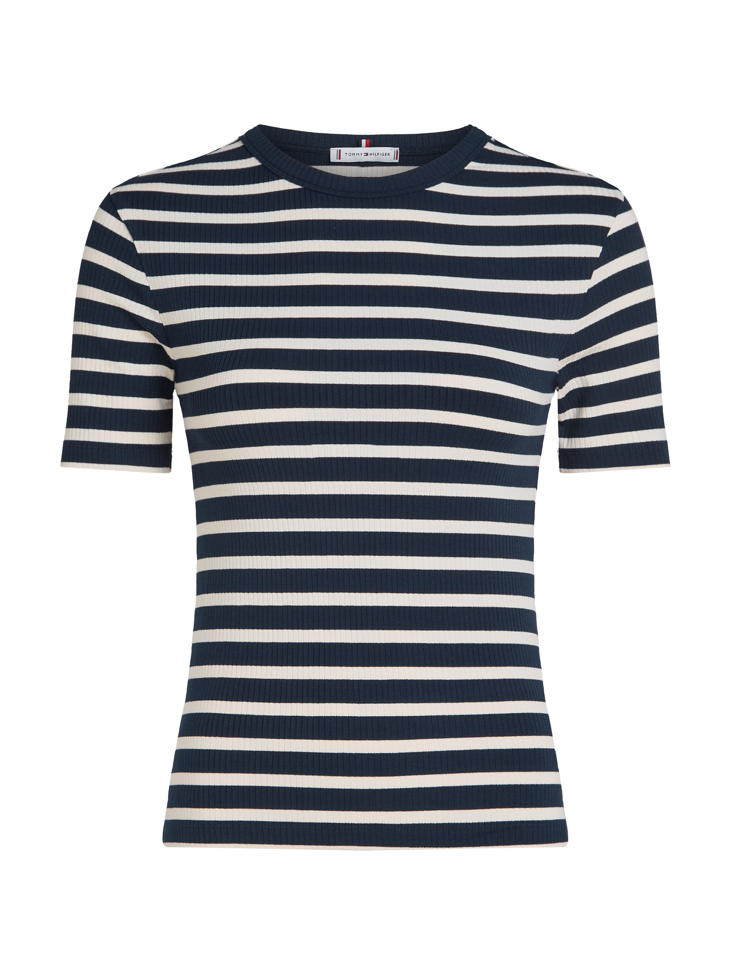 Tommy Hilfiger Kurzarmshirt »5X2 RIB C-NK SS«, mit Rundhals, Kurzarm