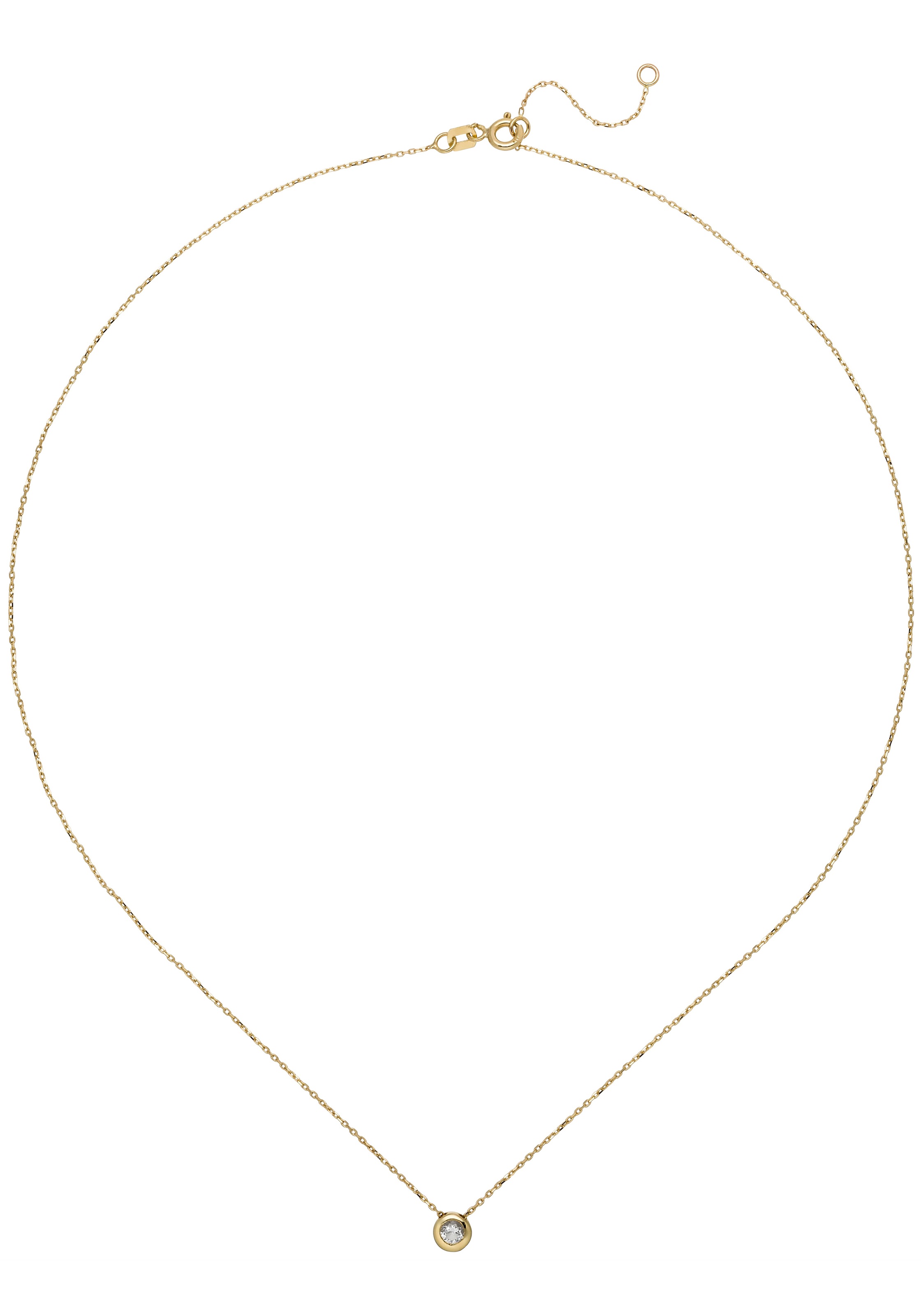 JOBO Kette mit Anhänger, 333 Gold mit 1 Zirkonia 45 cm