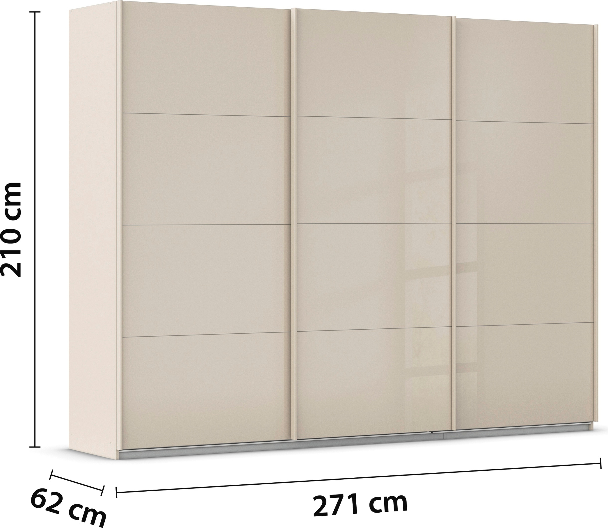 rauch Schwebetürenschrank »Kleiderschrank Schrank Garderobe AGORDO mit Glasfront«, durchdachte Innenausstattung, in 4 Breiten und 2 Höhen MADE IN GERMANY