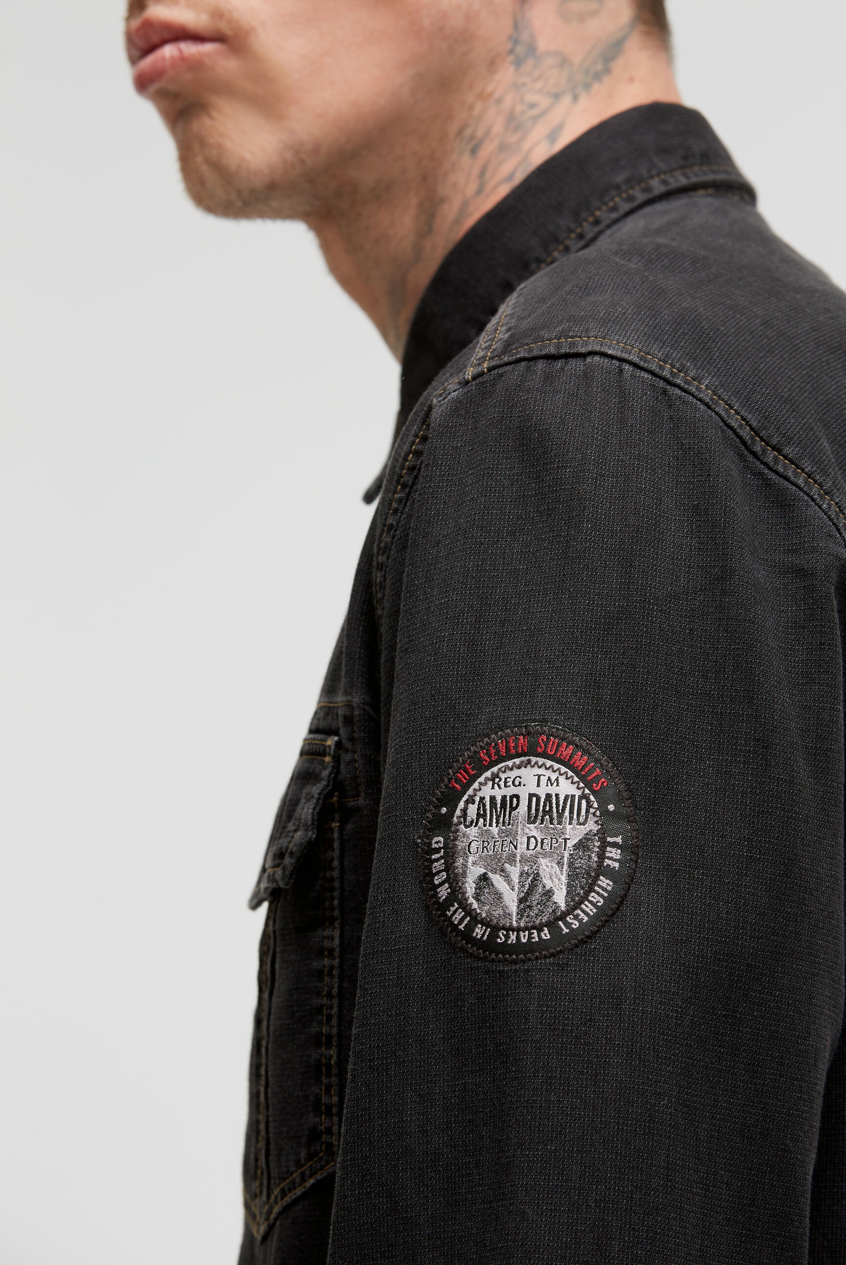 CAMP DAVID Langarmhemd mit Brusttaschen