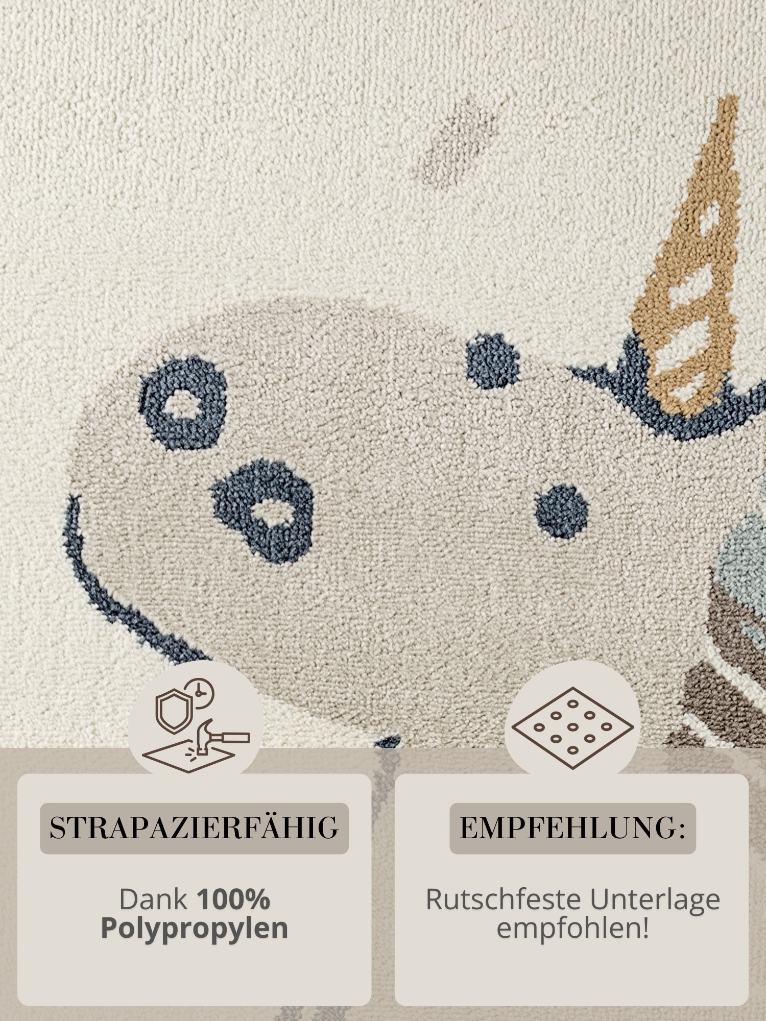 HANSE Home Kinderteppich »Einhorn« rund 10 mm Höhe Pflegeleicht, Weich, Kinderzimmer, Spielteppich, Spielunterlage