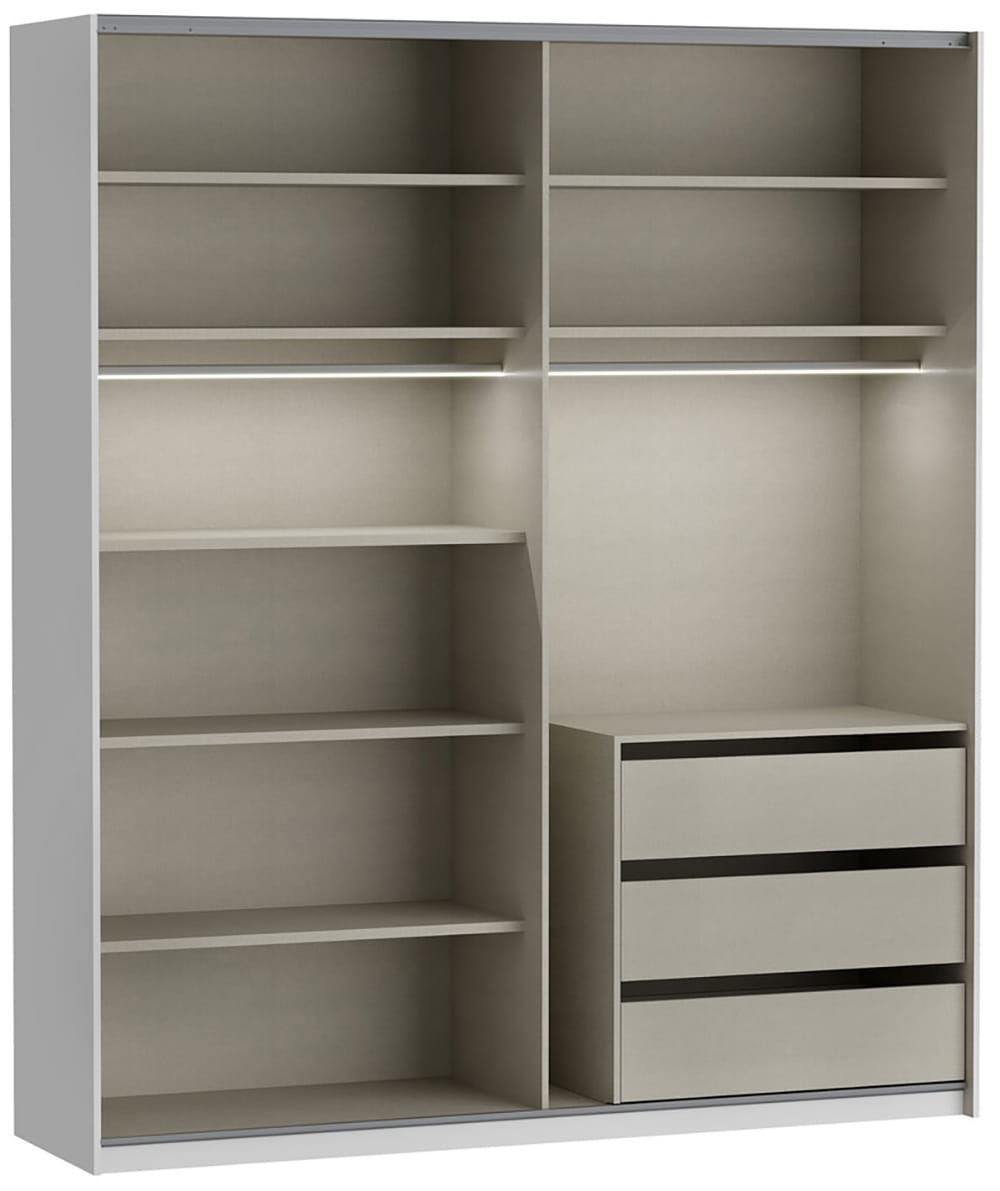 FORTE Schwebetürenschrank »Fittio, Made in Europe, 2 Schiebetüren, modernes Design«, Höhe 2,35 mtr, stehende Montage