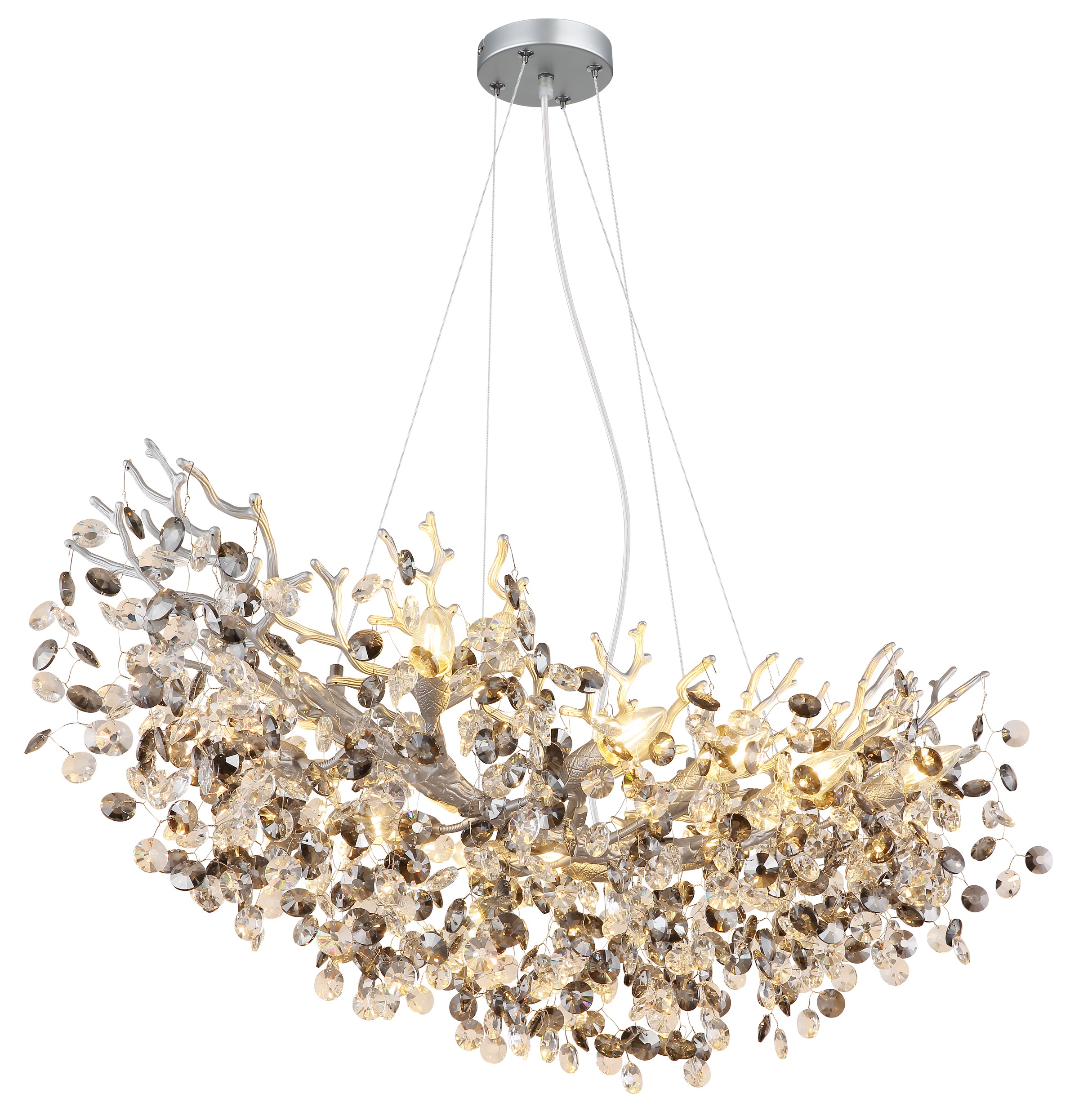 GLOBO LIGHTING Hängeleuchte »QUEENA« E14 1 Stk. Luster, Glaskristalle, höhenkürzbar, E14