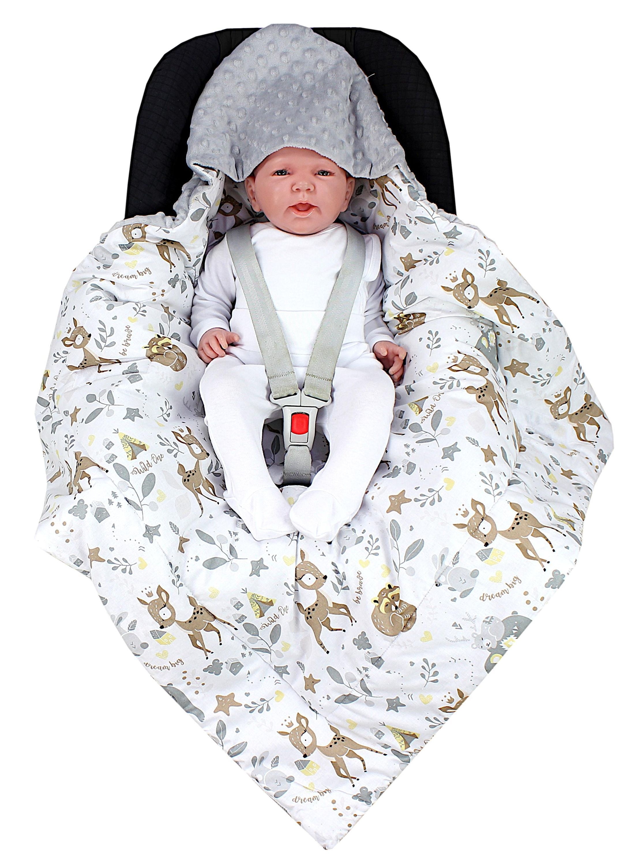 TupTam Wohndecke »Einschlagdecke Baby Winter Einschlagdecke für Babyschale Wattiert«